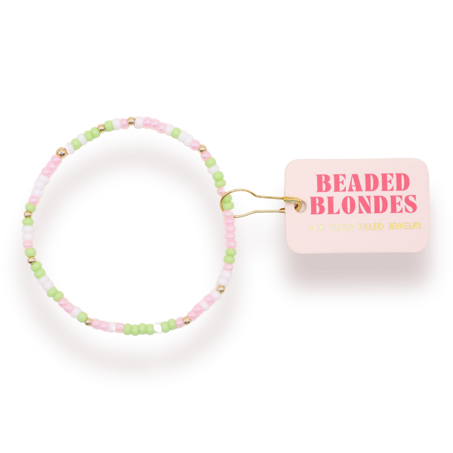 Pastel Green, Pink & White Sprinkle Bracelet