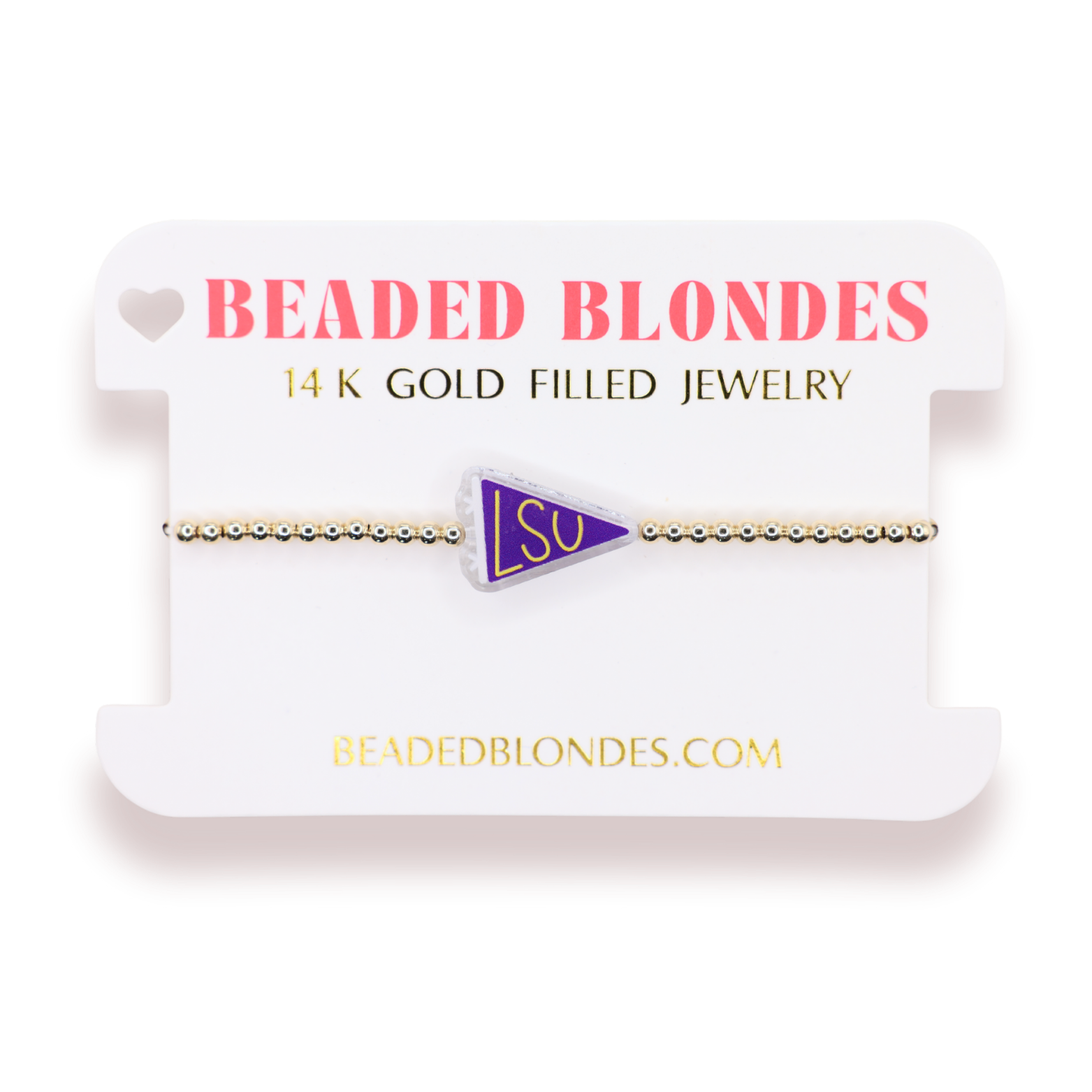 LSU Flag Bracelet on Gold