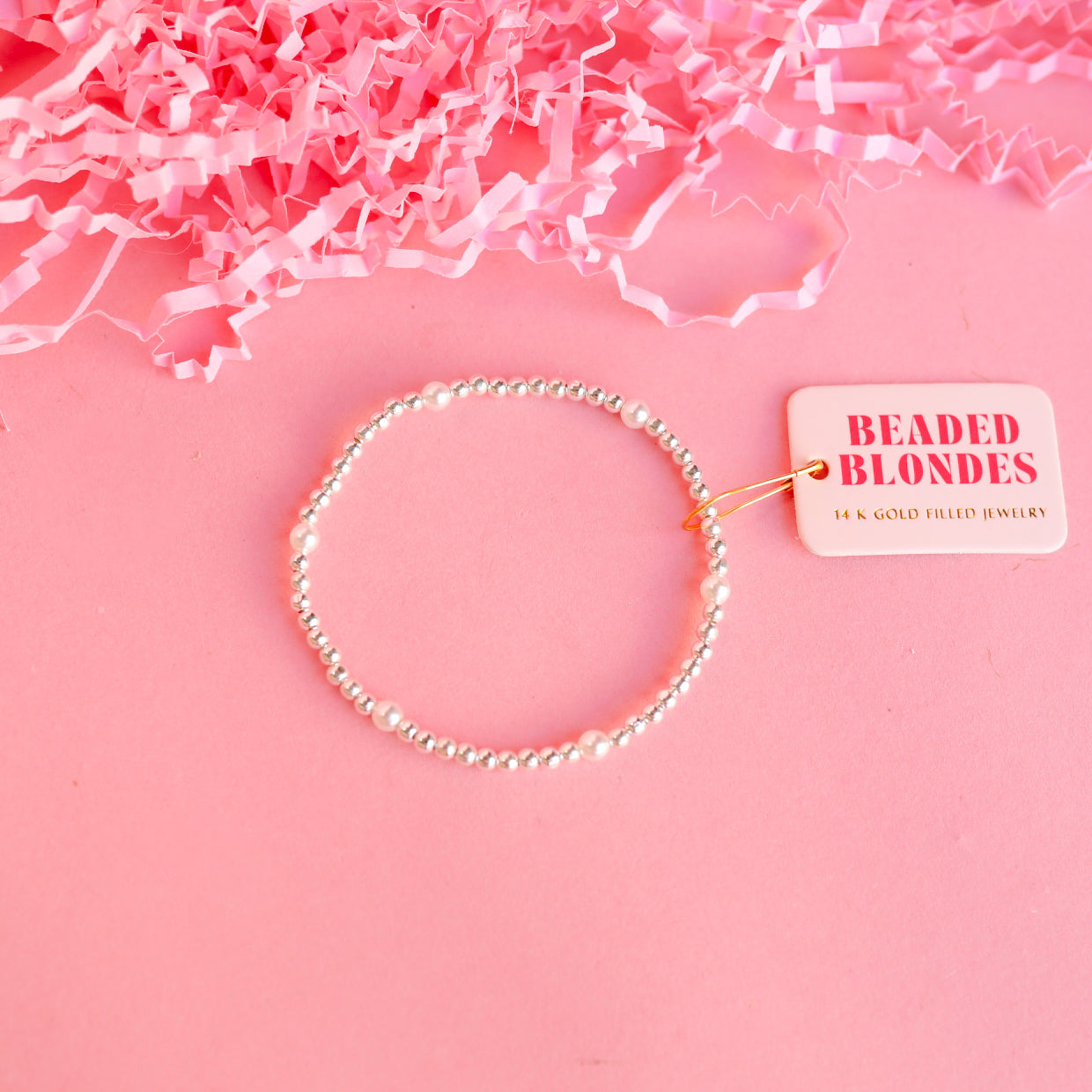 Madi Pearl Beaded Bracelet in Silver