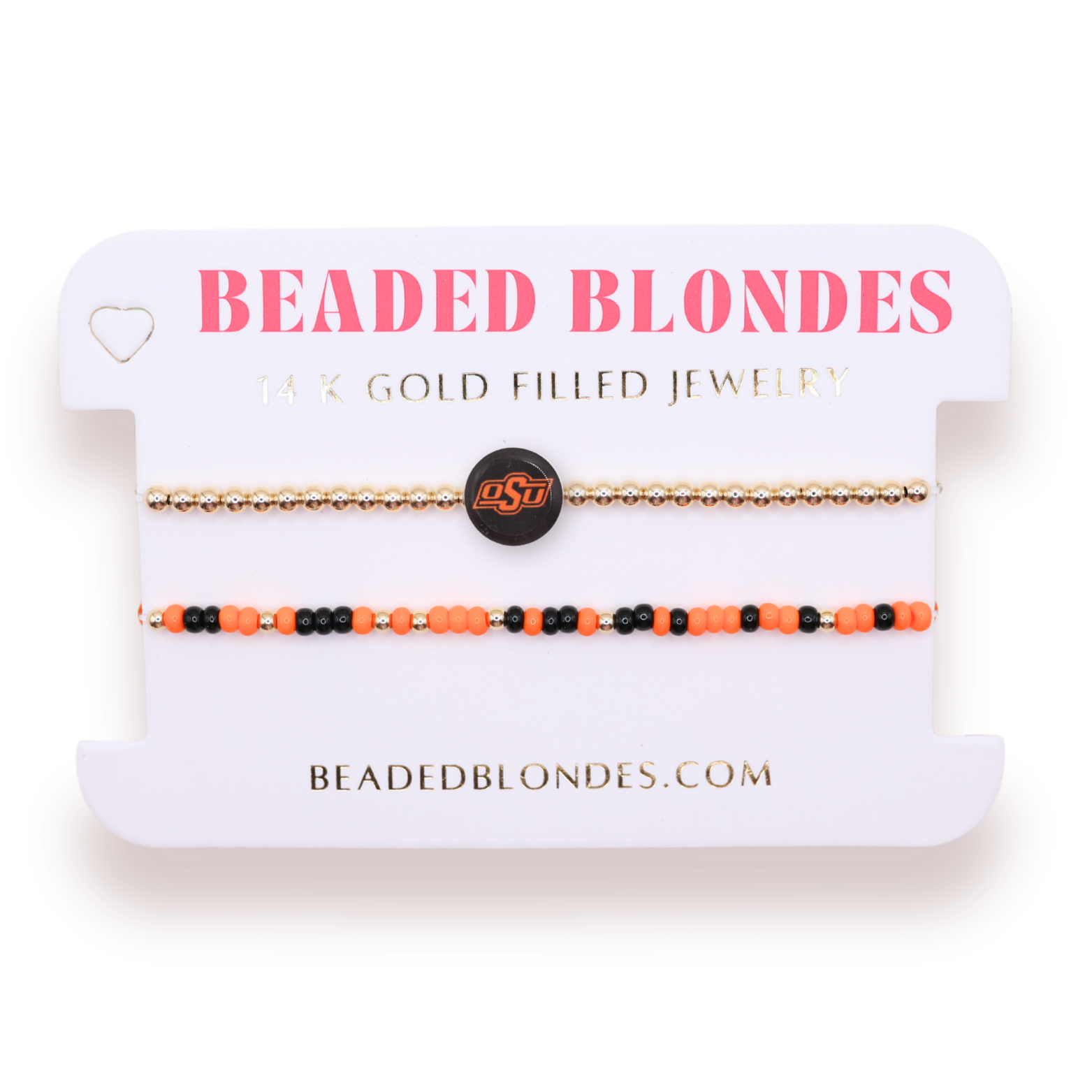 OSU/Pokes + Sprinkle Logo Bracelet Stack of 2