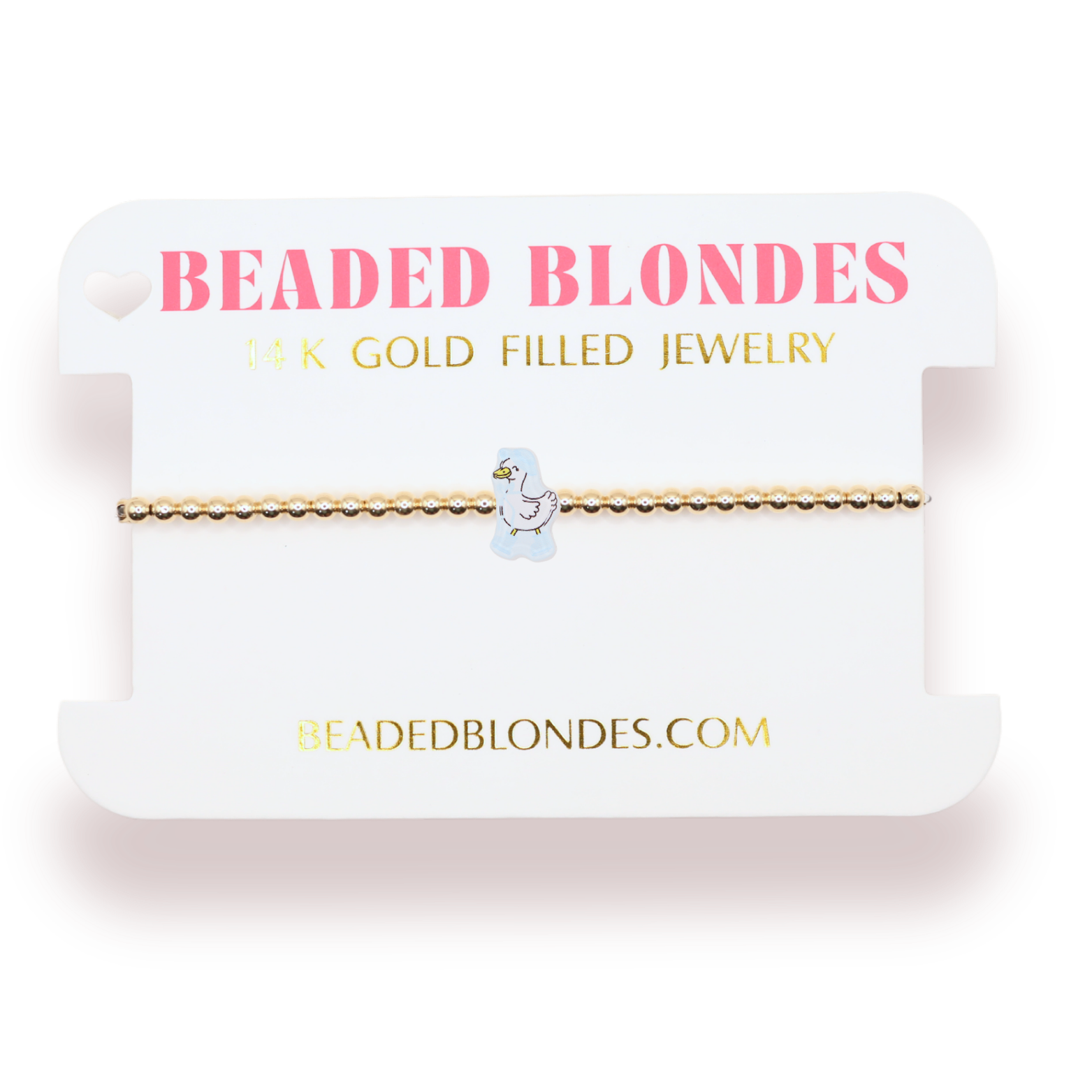 Blue Mama Goose Bracelet on Gold