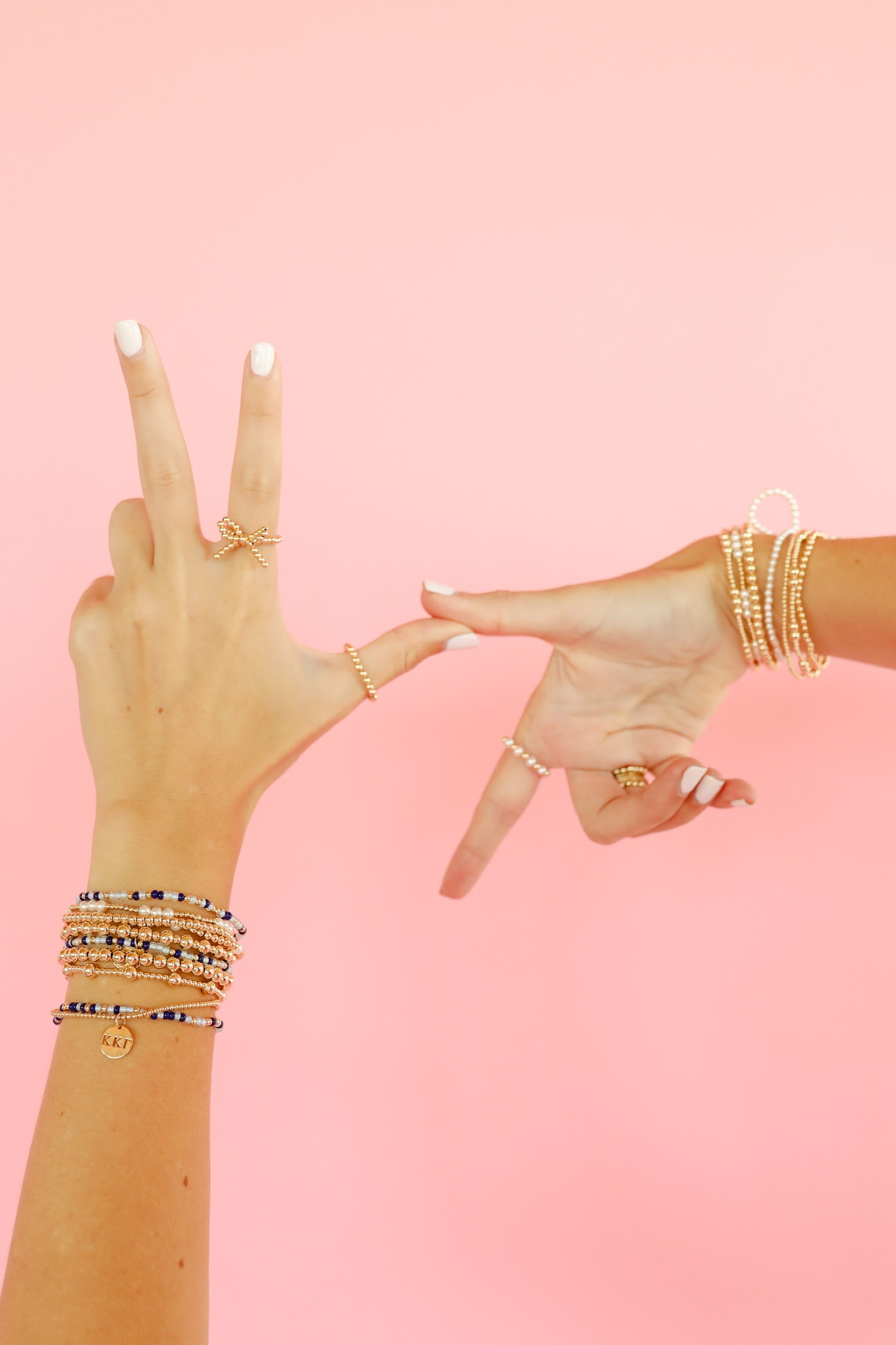 Kappa Kappa Gamma Sprinkle + Charm Bracelet Stack