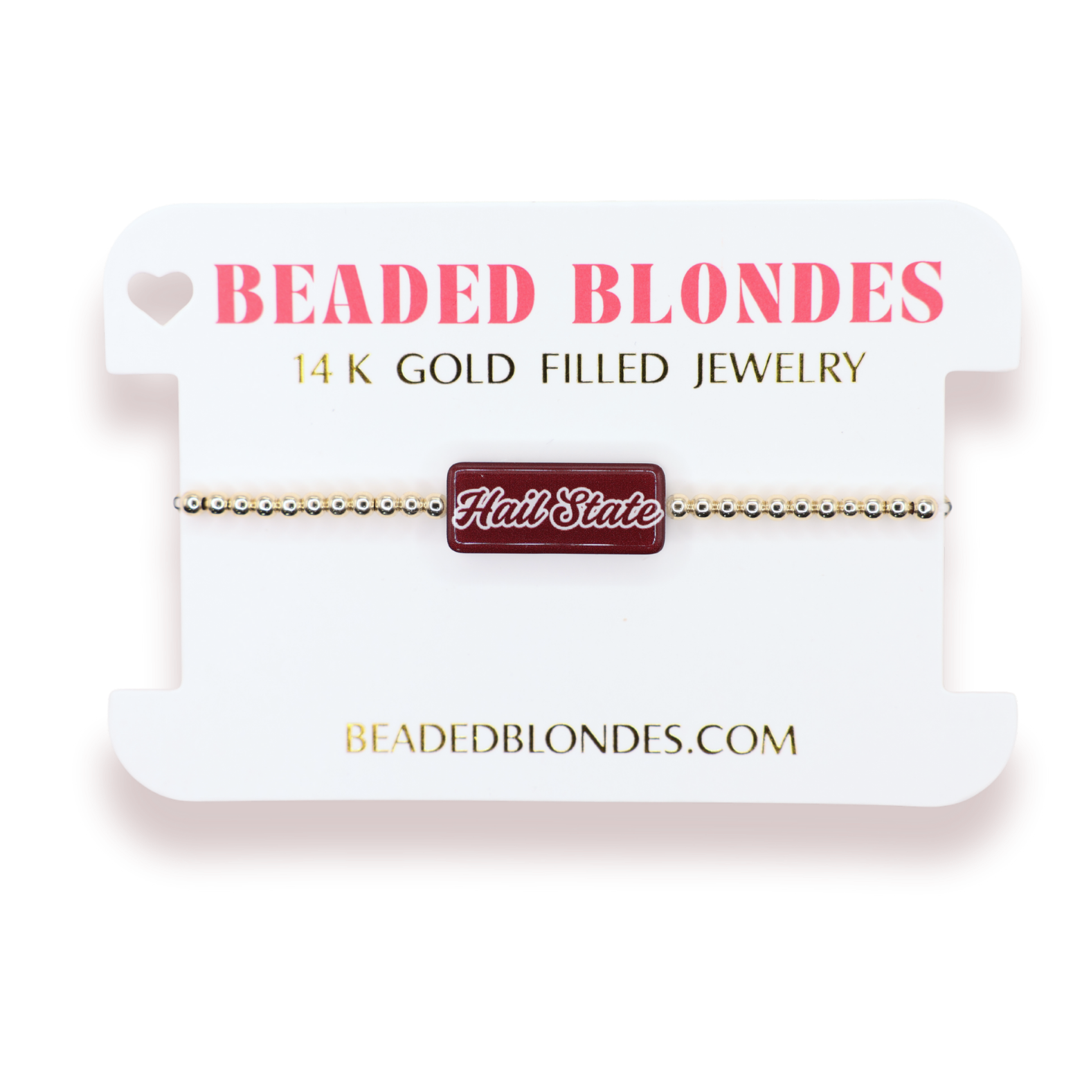 Hail State Block Bracelet on Gold