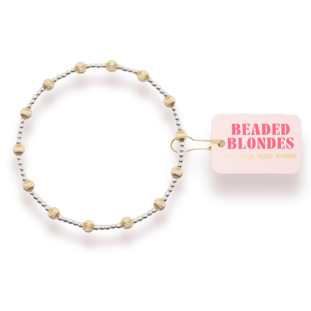 June Fluted in Silver with Gold