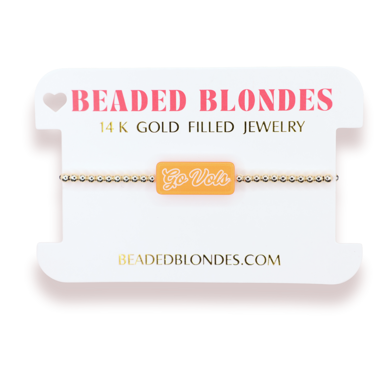 Go Vols Block Bracelet on Gold