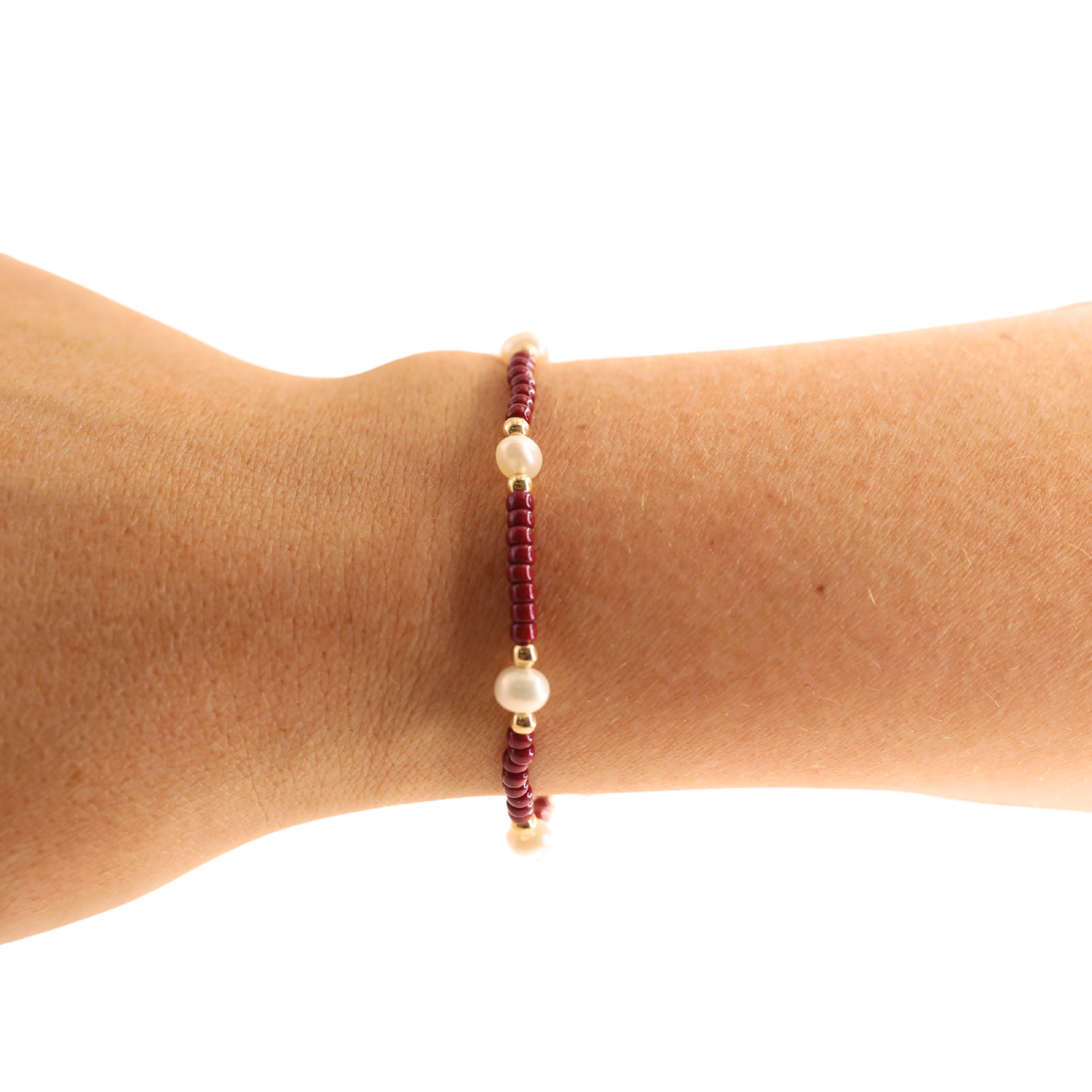 Maroon Pearl Bracelet