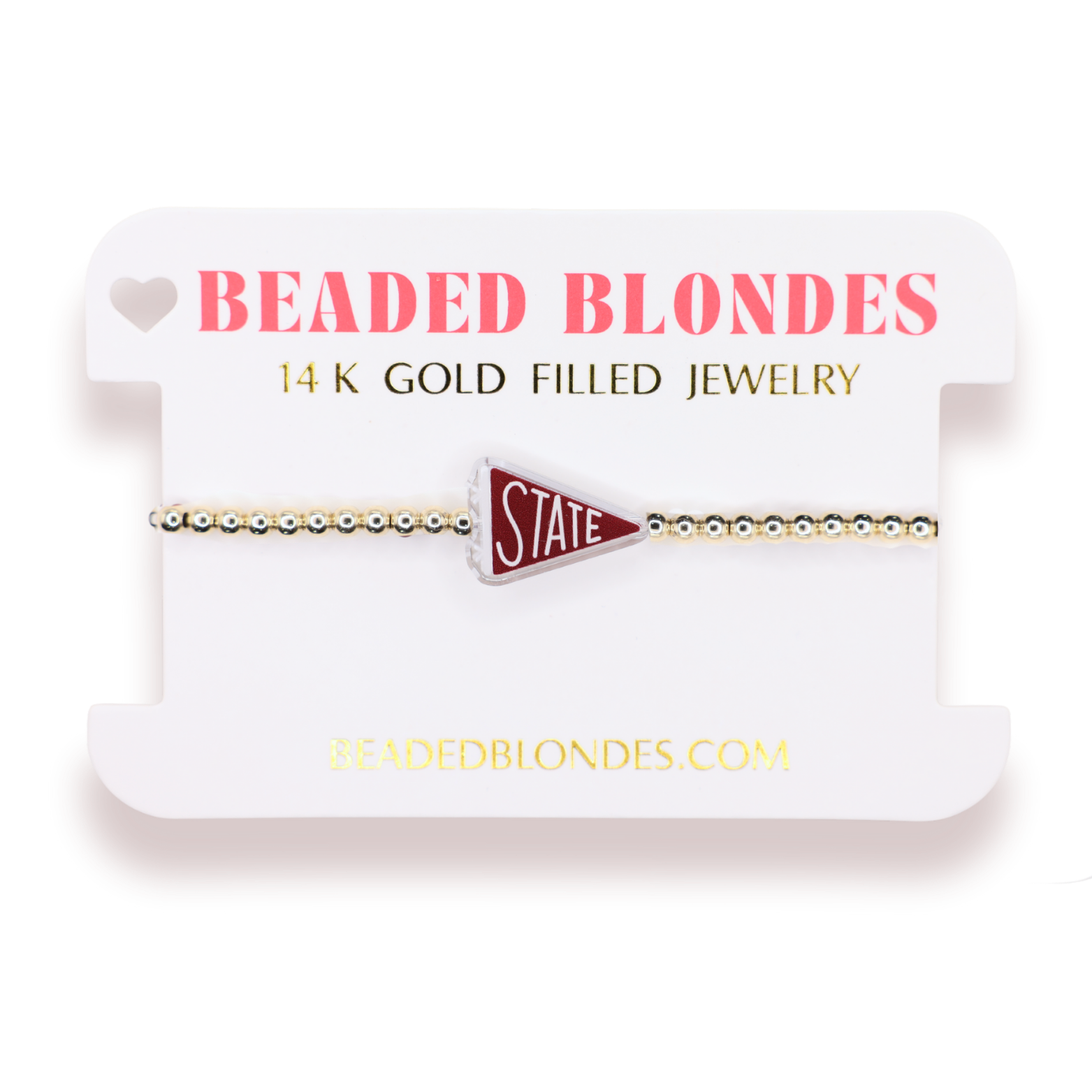 Mississippi State Flag Bracelet on Gold
