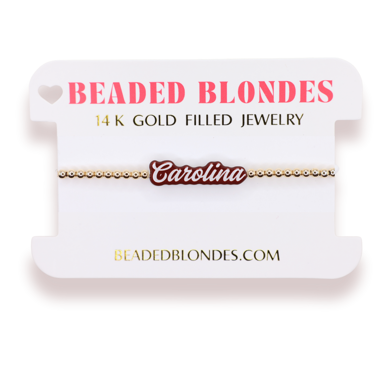 Carolina Word Bracelet on Gold
