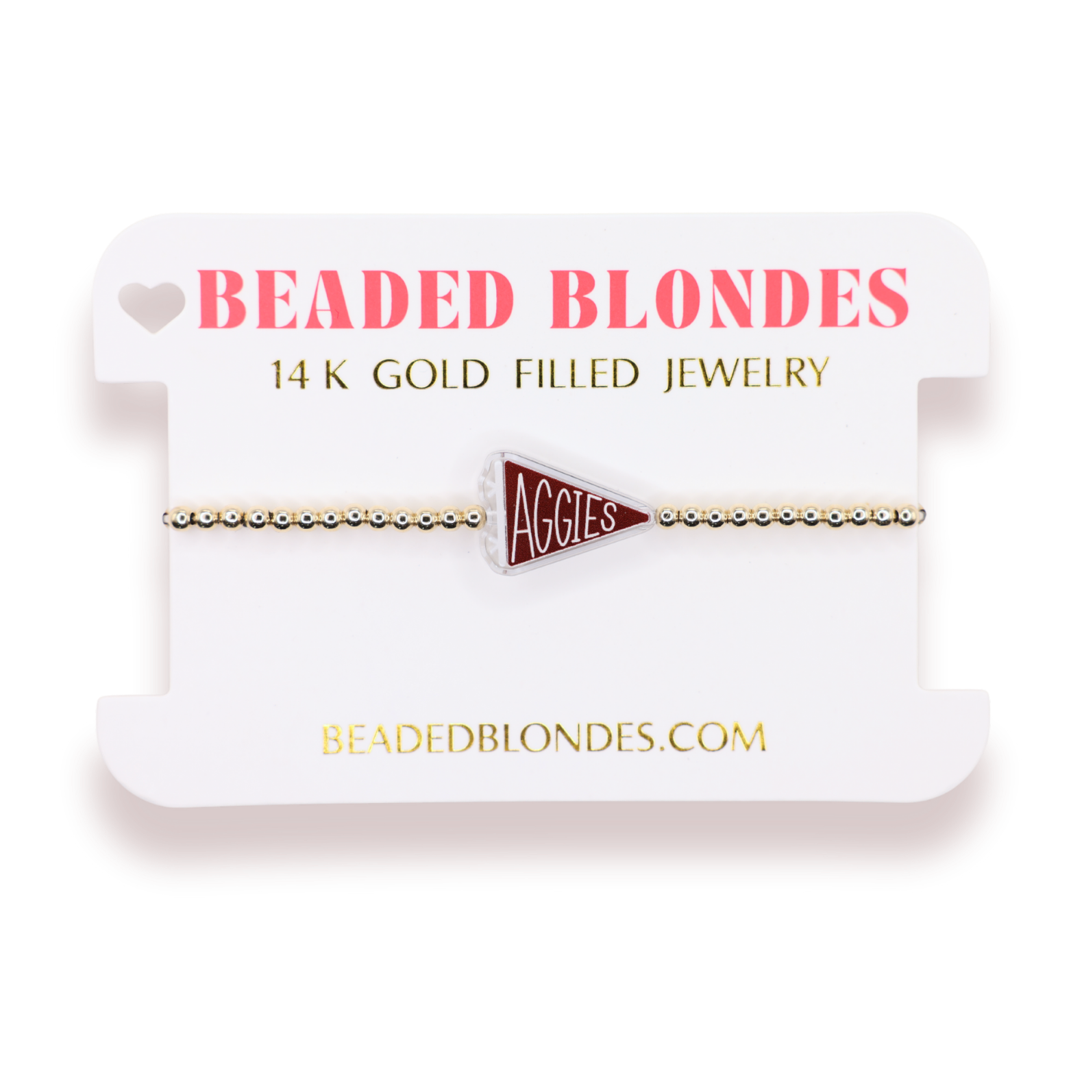 Texas A&M Flag Bracelet on Gold