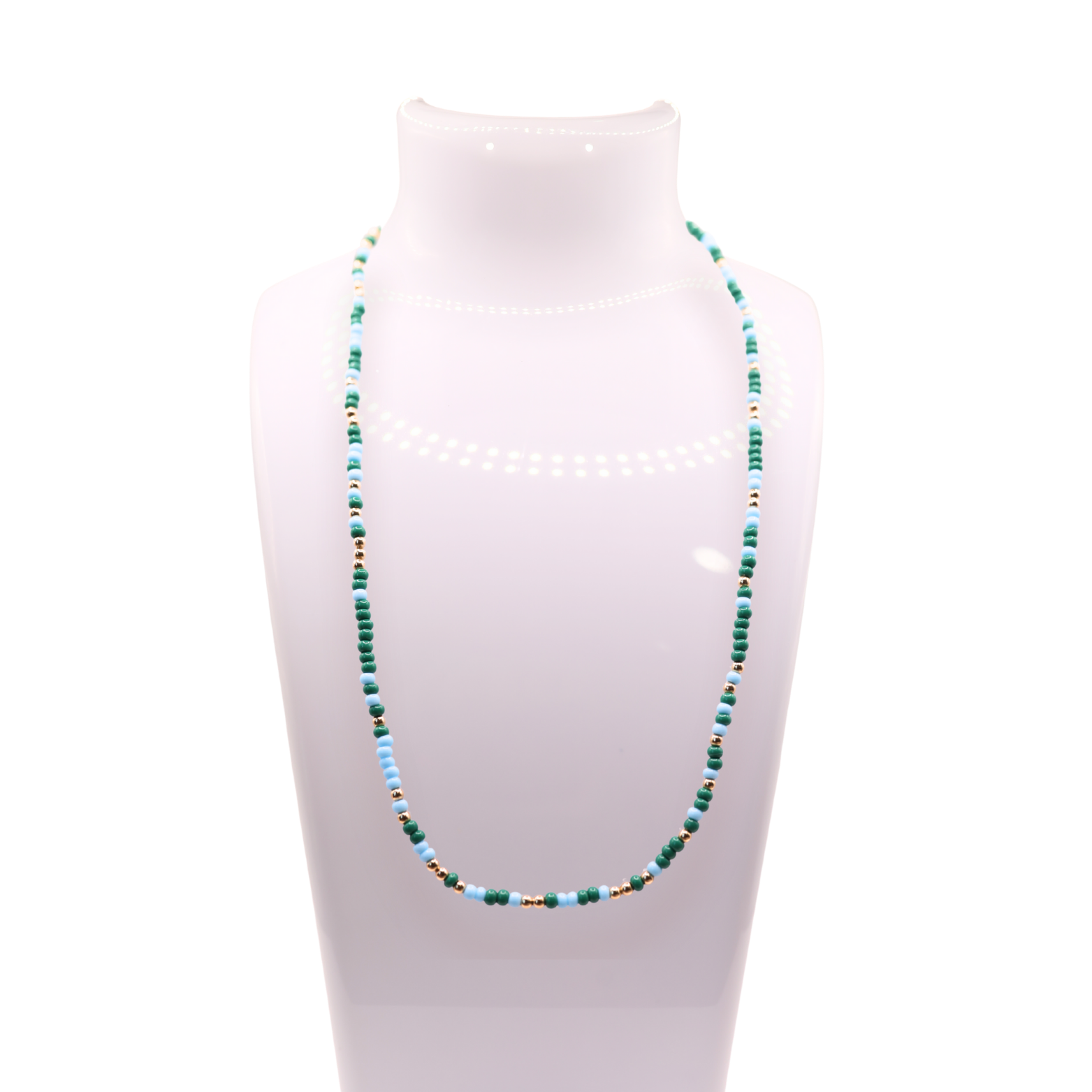 Powder Blue & Green Sprinkle Necklace
