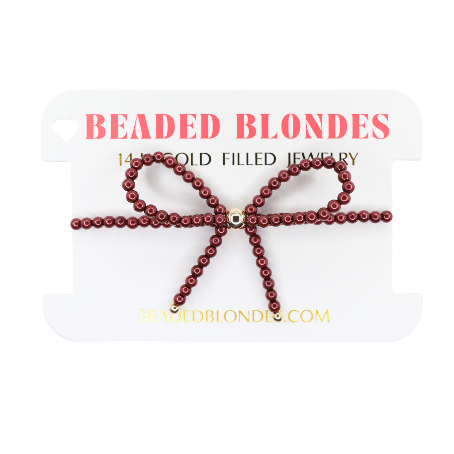 Maroon Pearl Bow Bracelet
