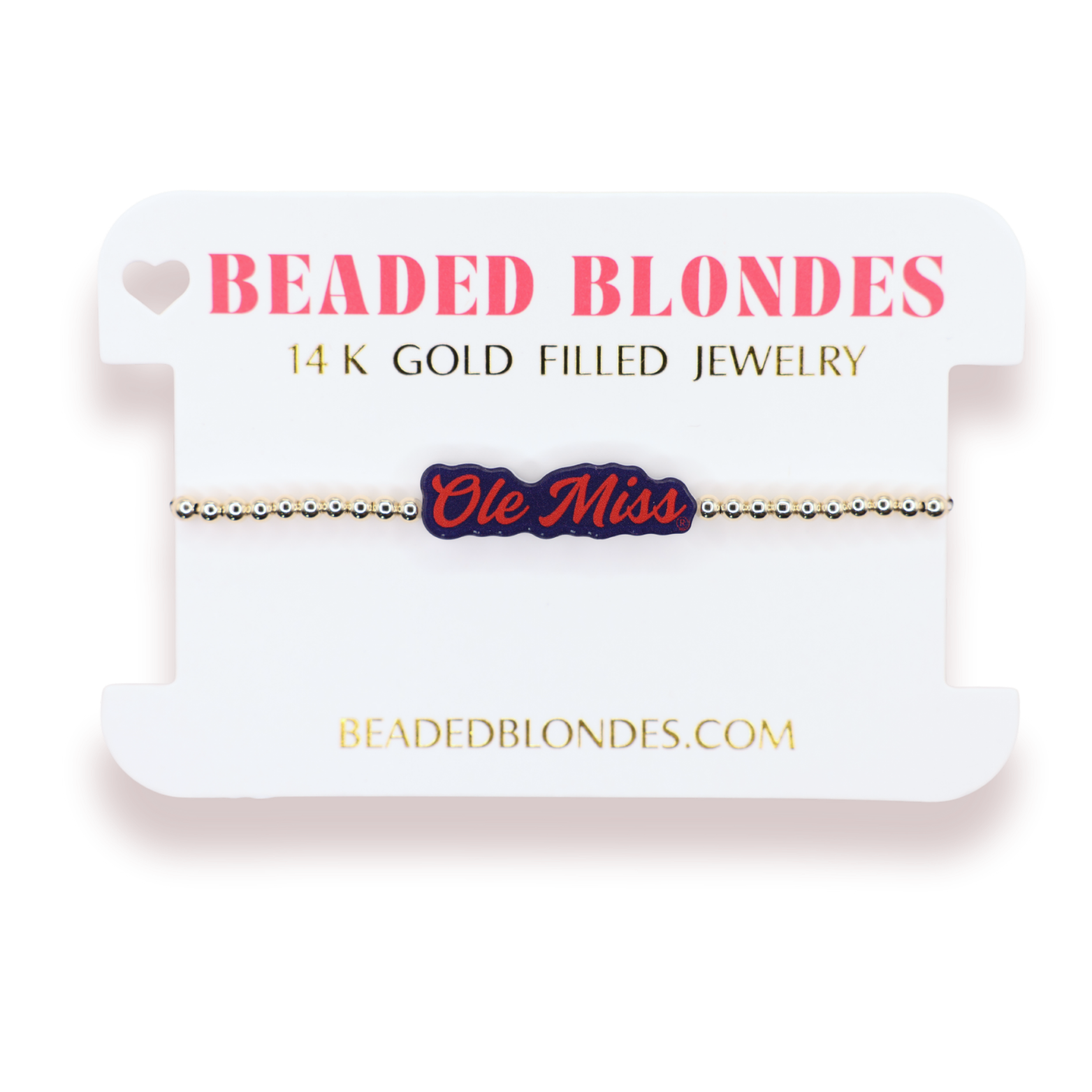 Ole Miss Word Bracelet on Gold