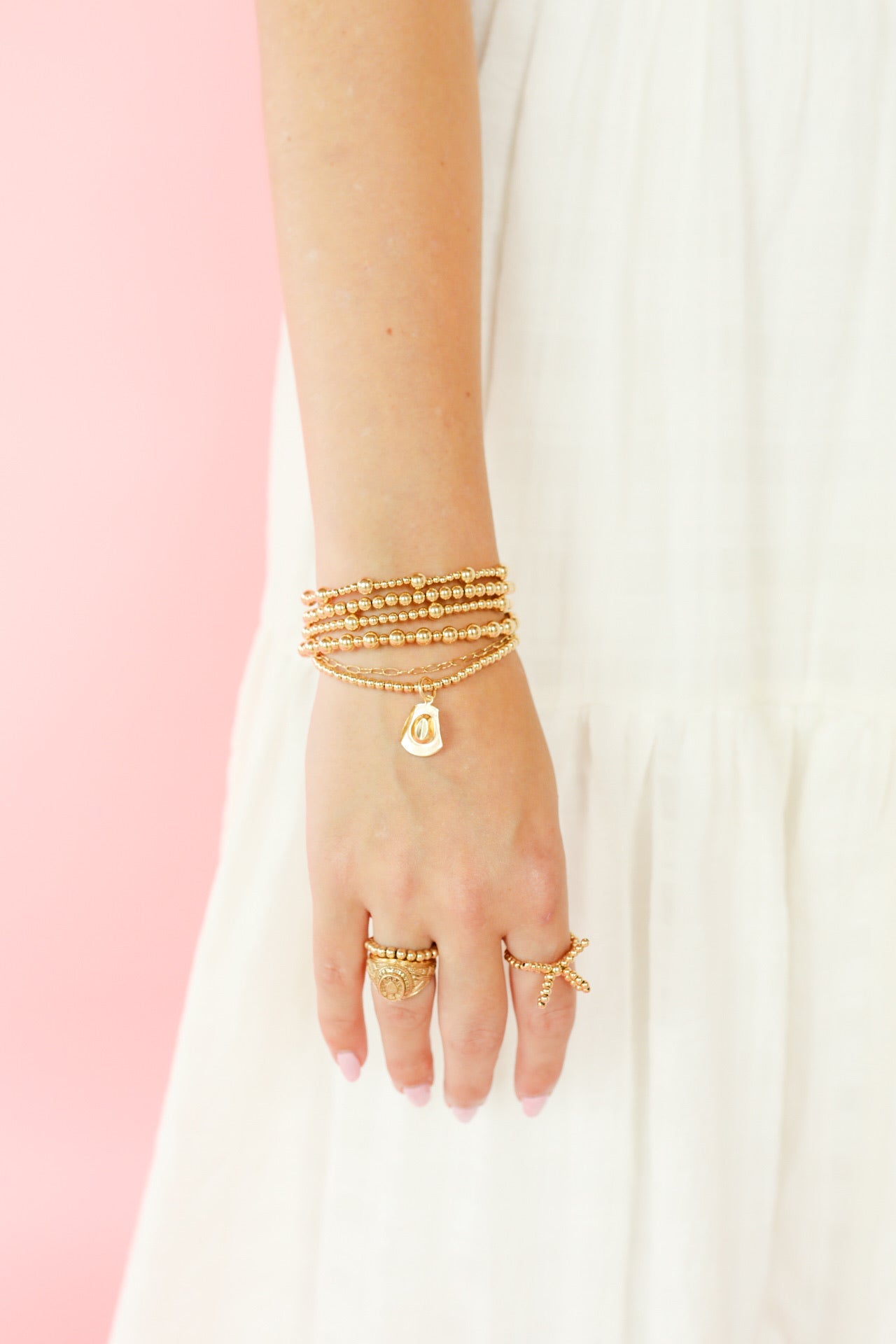 Cowgirl Hat Gold Charm Bracelet