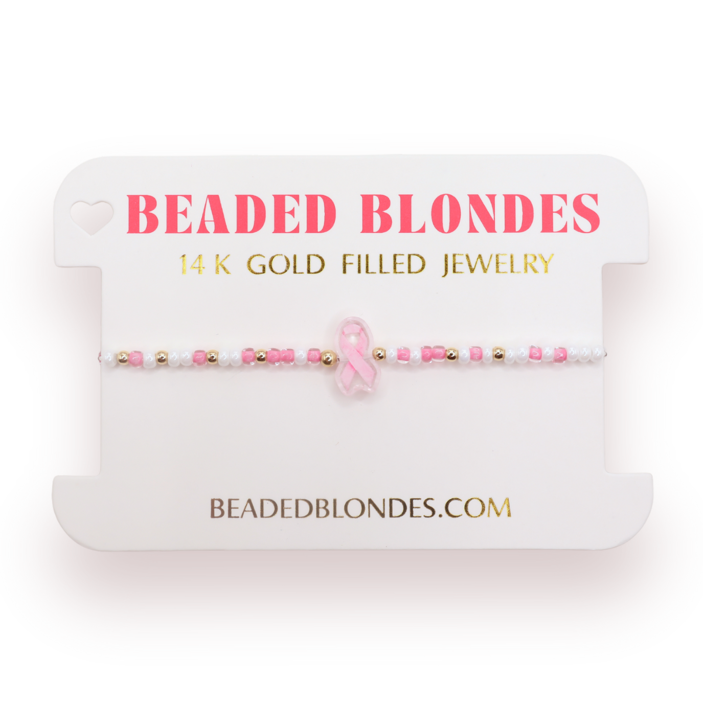 Breast Cancer Ribbon Sprinkle Bracelet