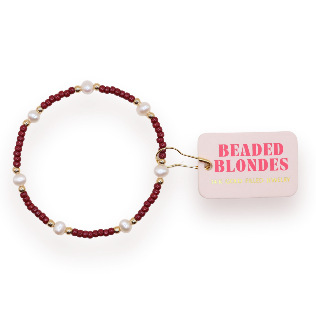Maroon Pearl Bracelet