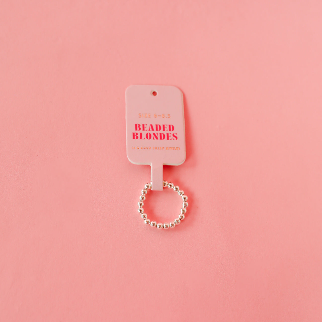 Lauren 3MM Beaded Band Ring in Silver