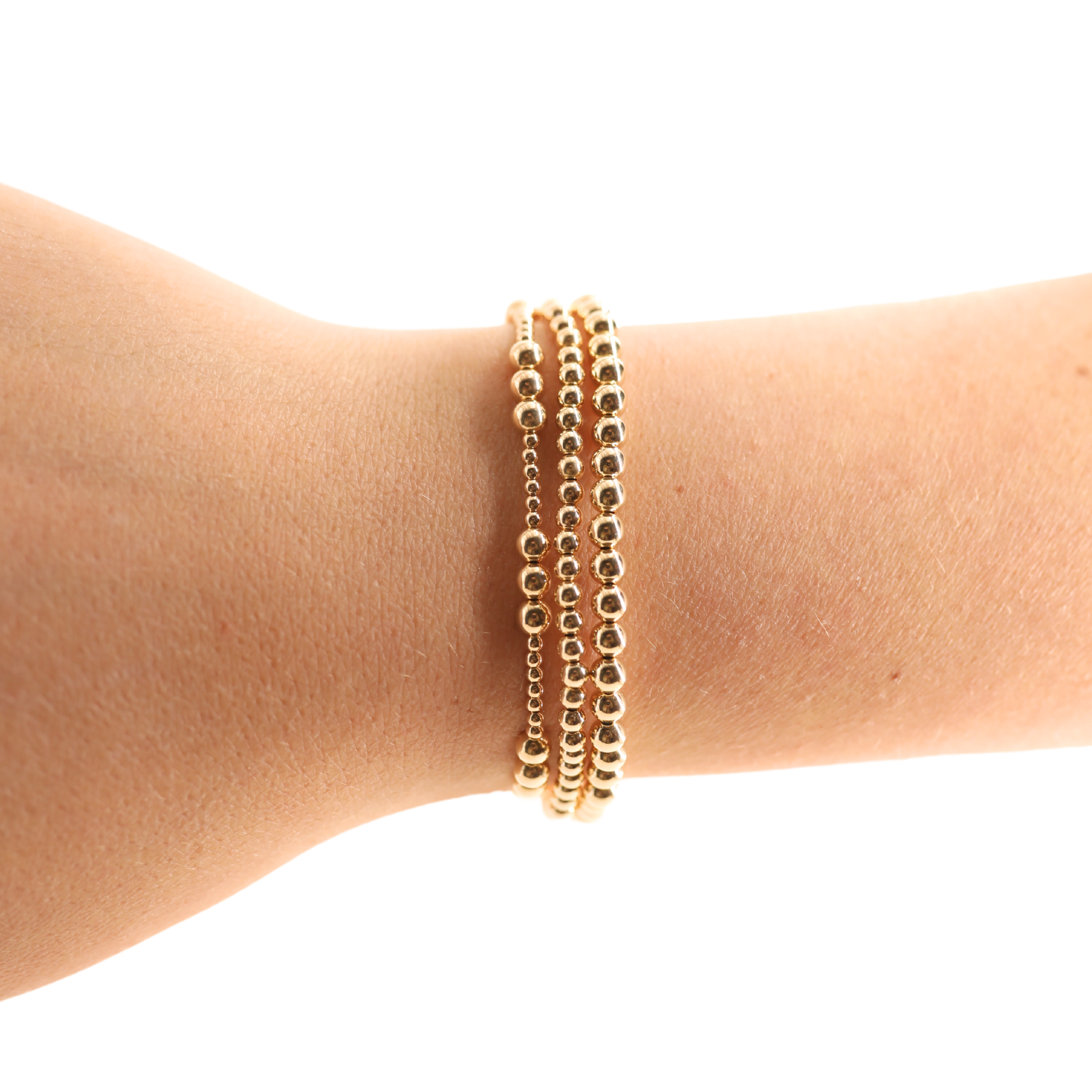 ILY + 3MM + 4MM Bracelet Stack in Gold