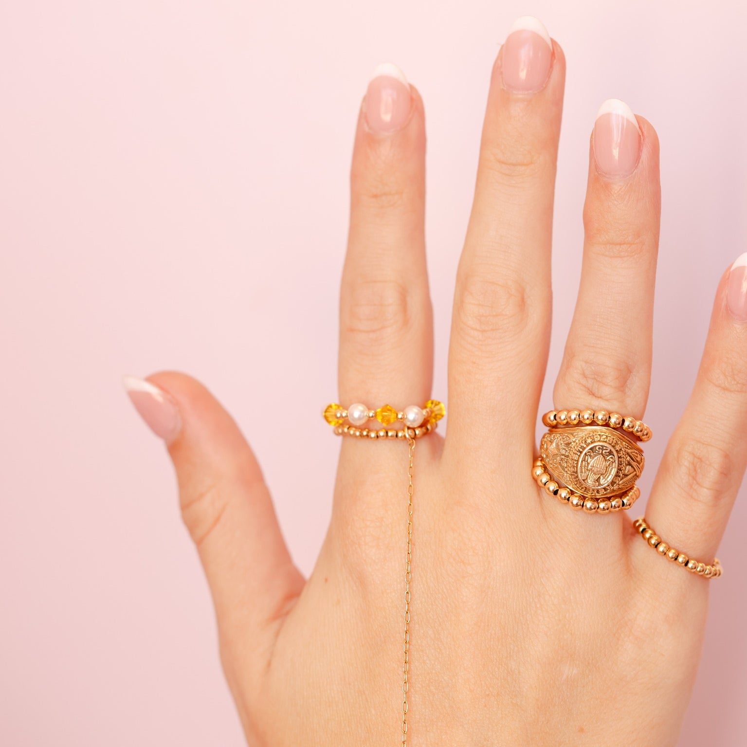 Yellow Pearl June Ring
