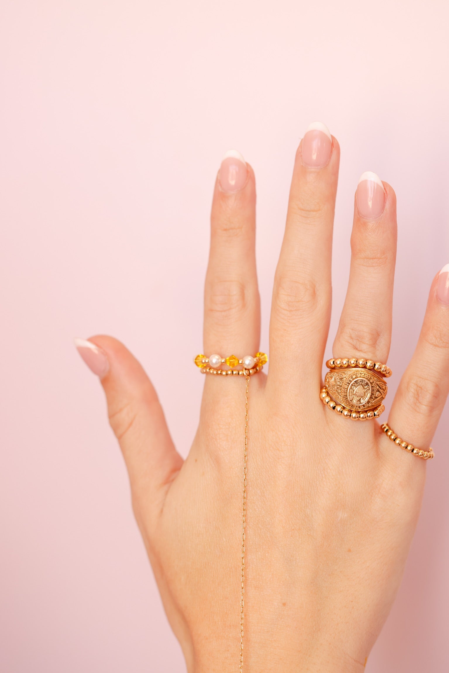 Yellow Pearl June Ring