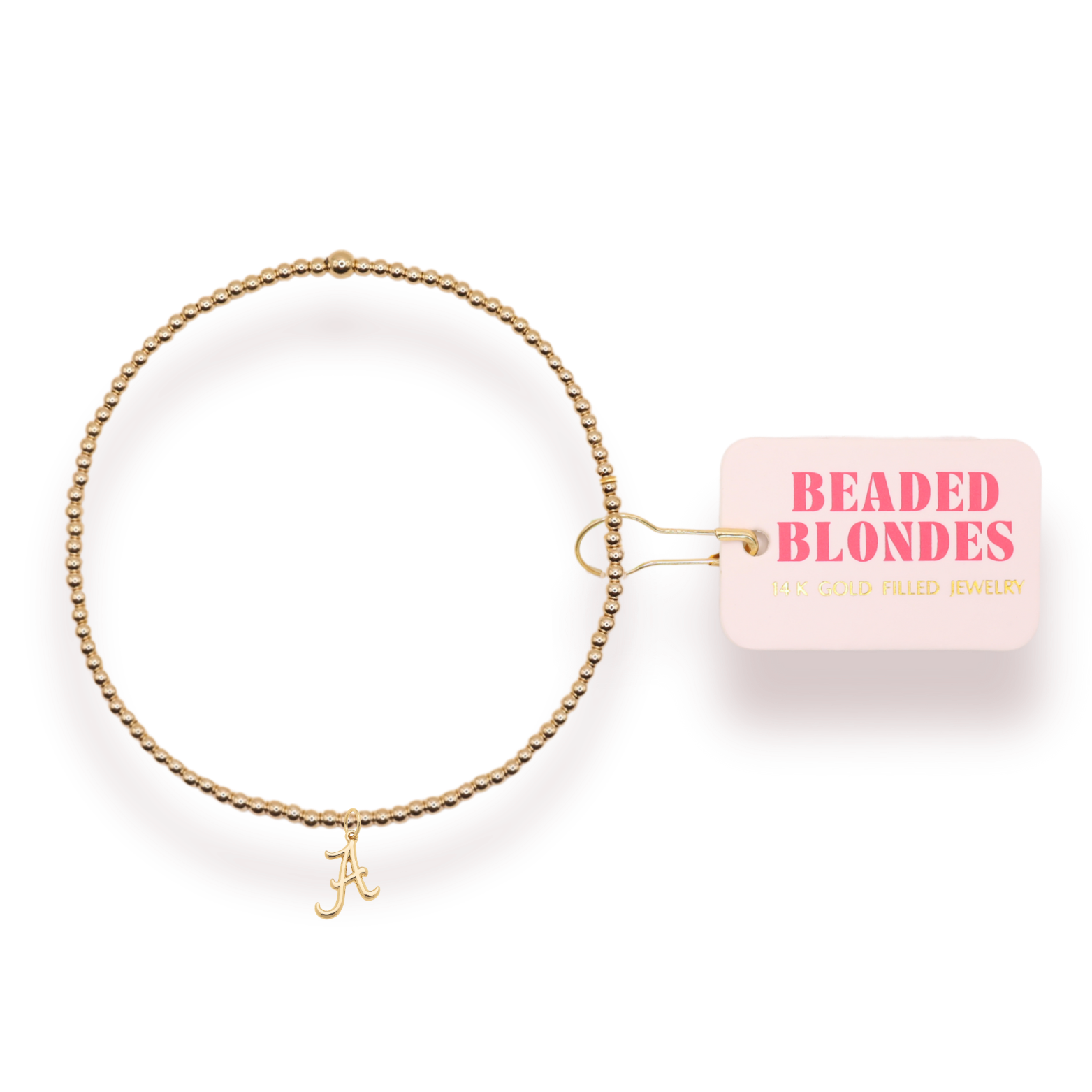 Alabama Logo Charm Bracelet on Gold