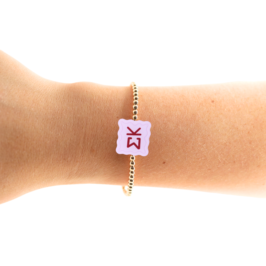 Sigma Kappa Block Bracelet on Gold