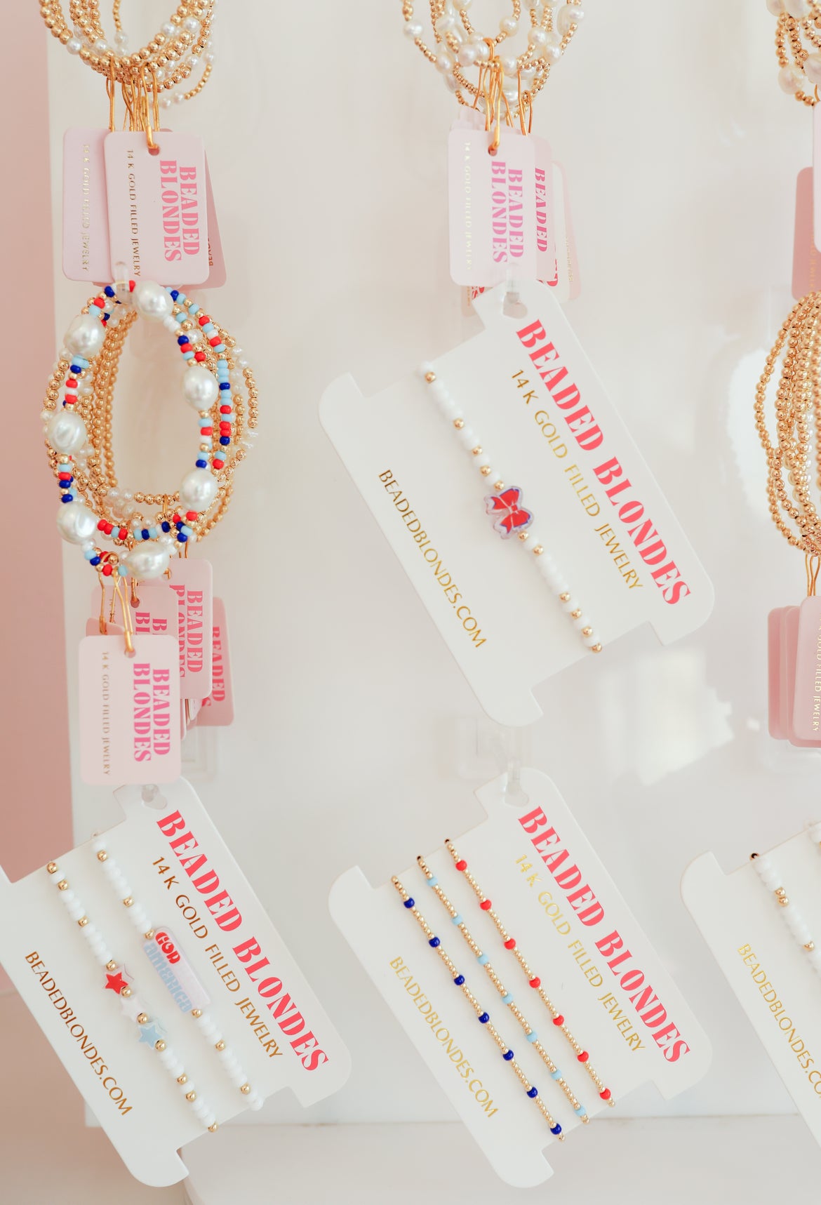 Red, White and Blue Sadie Pearl Sprinkle Bracelet