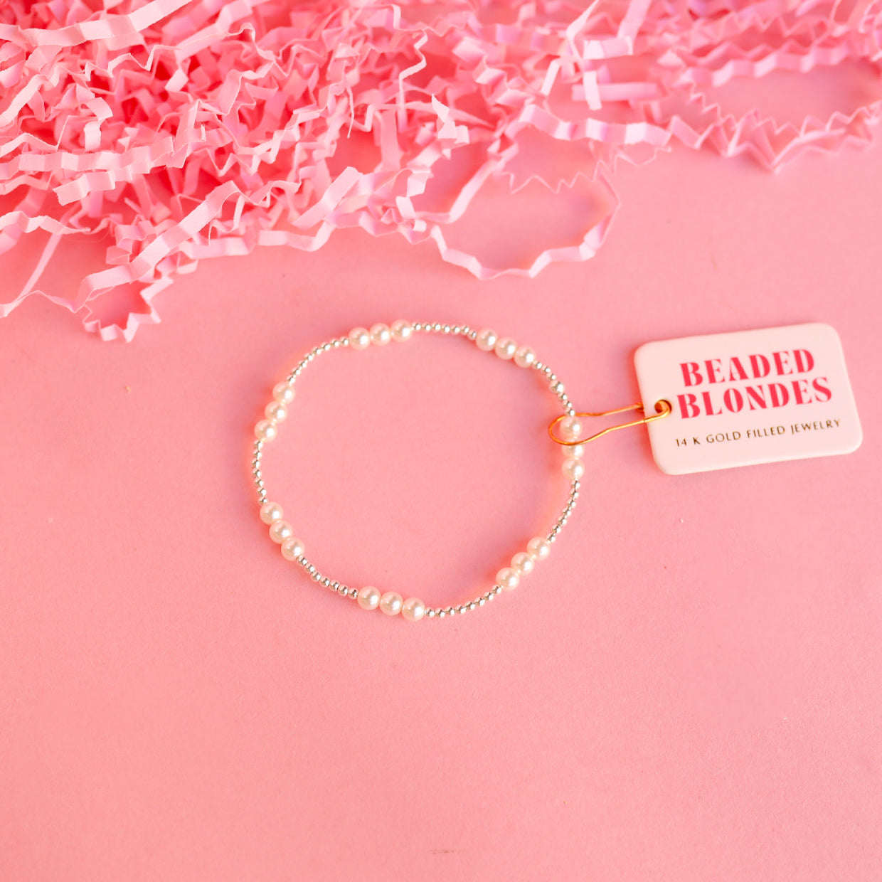 ILY Pearl Bracelet in Silver