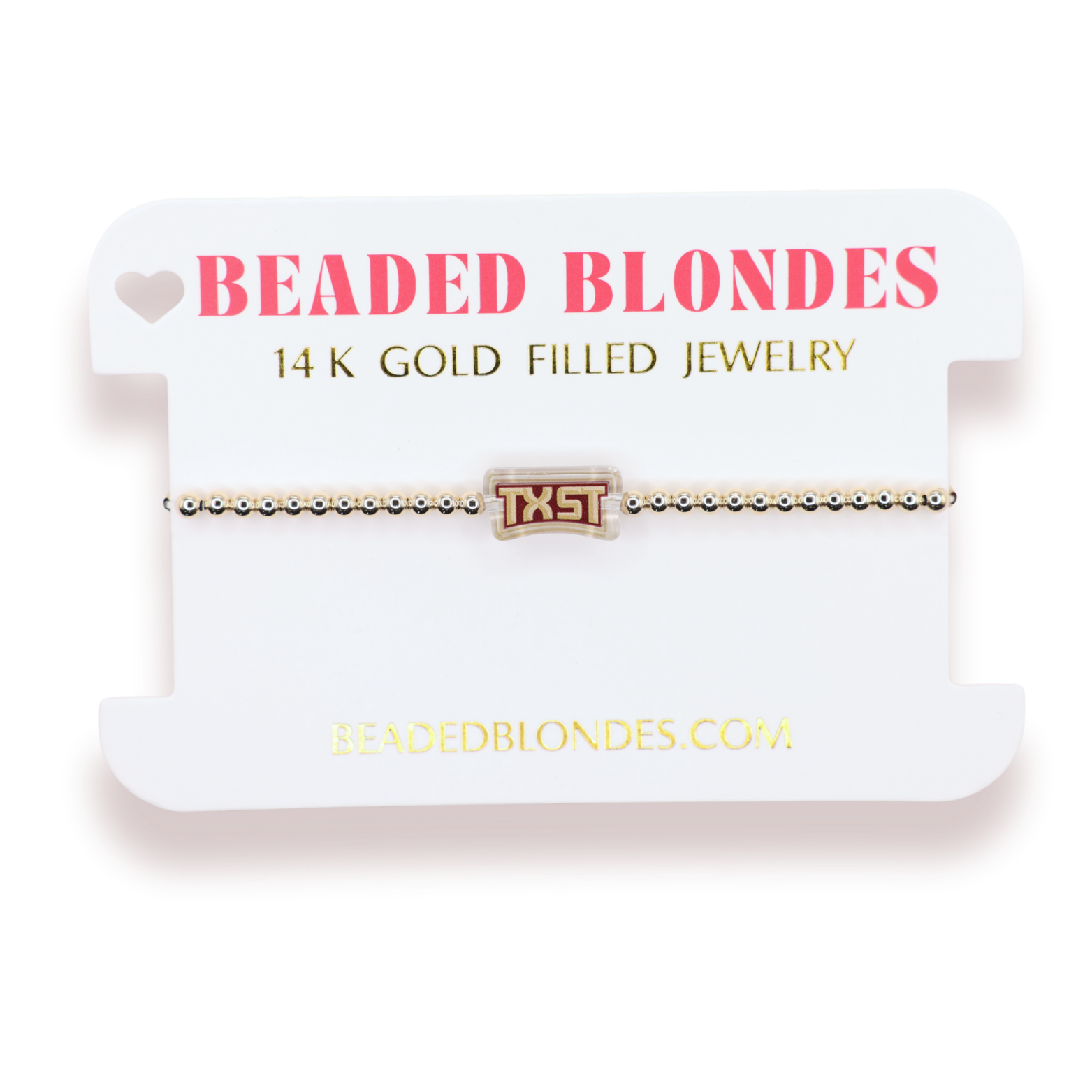 TXST Logo Bracelet on Gold