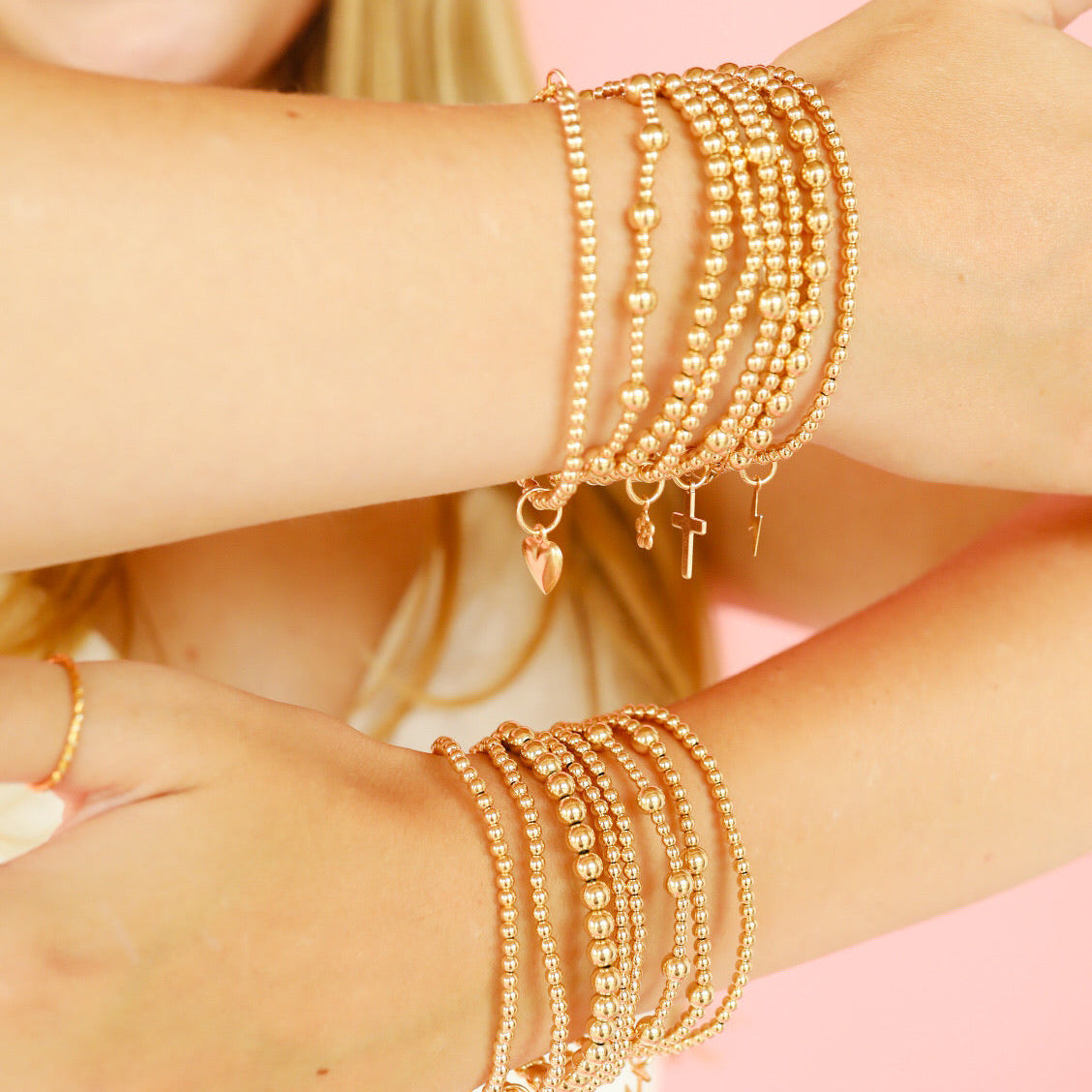 Cross Gold Charm Bracelet