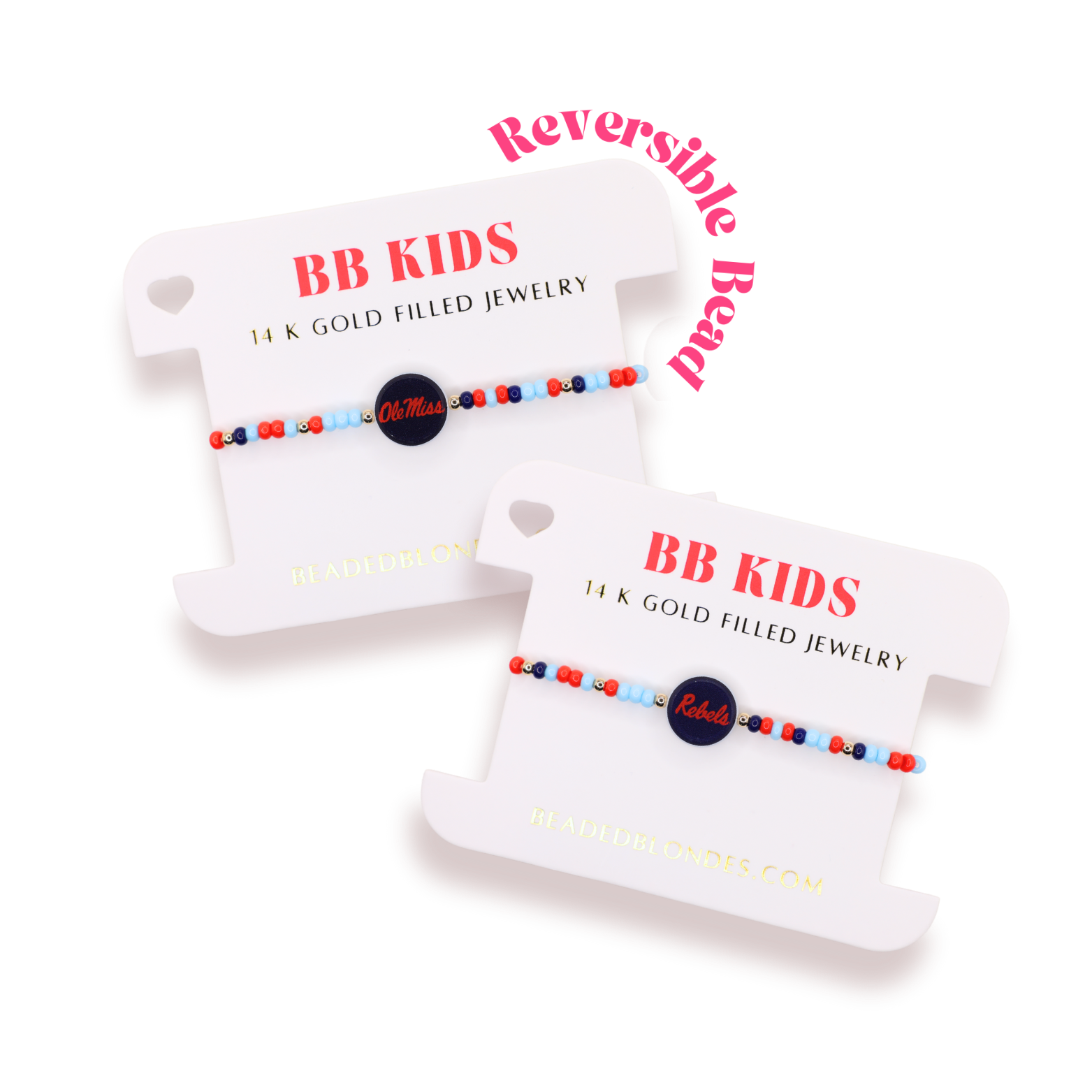 Ole Miss Logo Bracelet on Color (Kids Size)