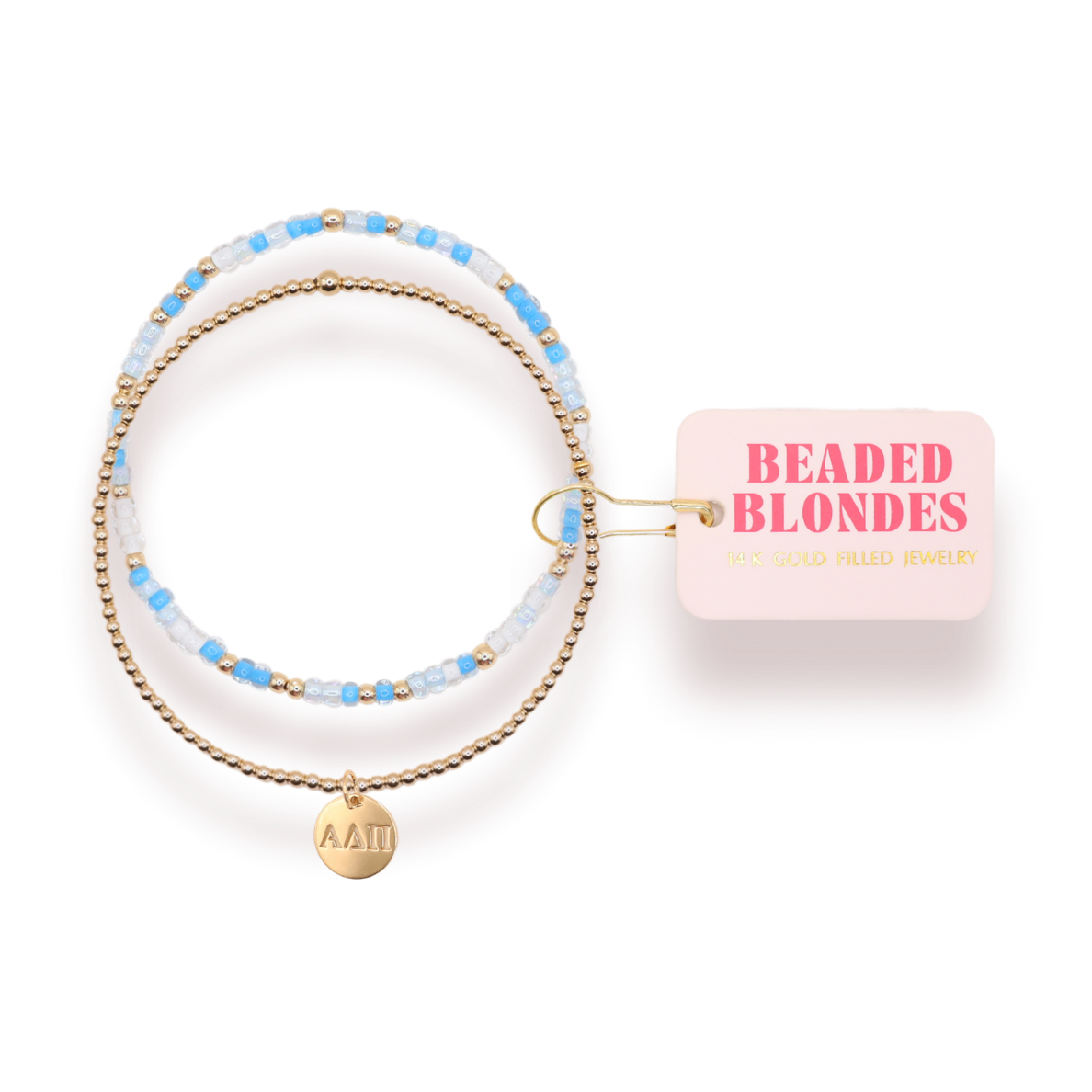 Alpha Delta Pi Sprinkle + Charm Bracelet Stack