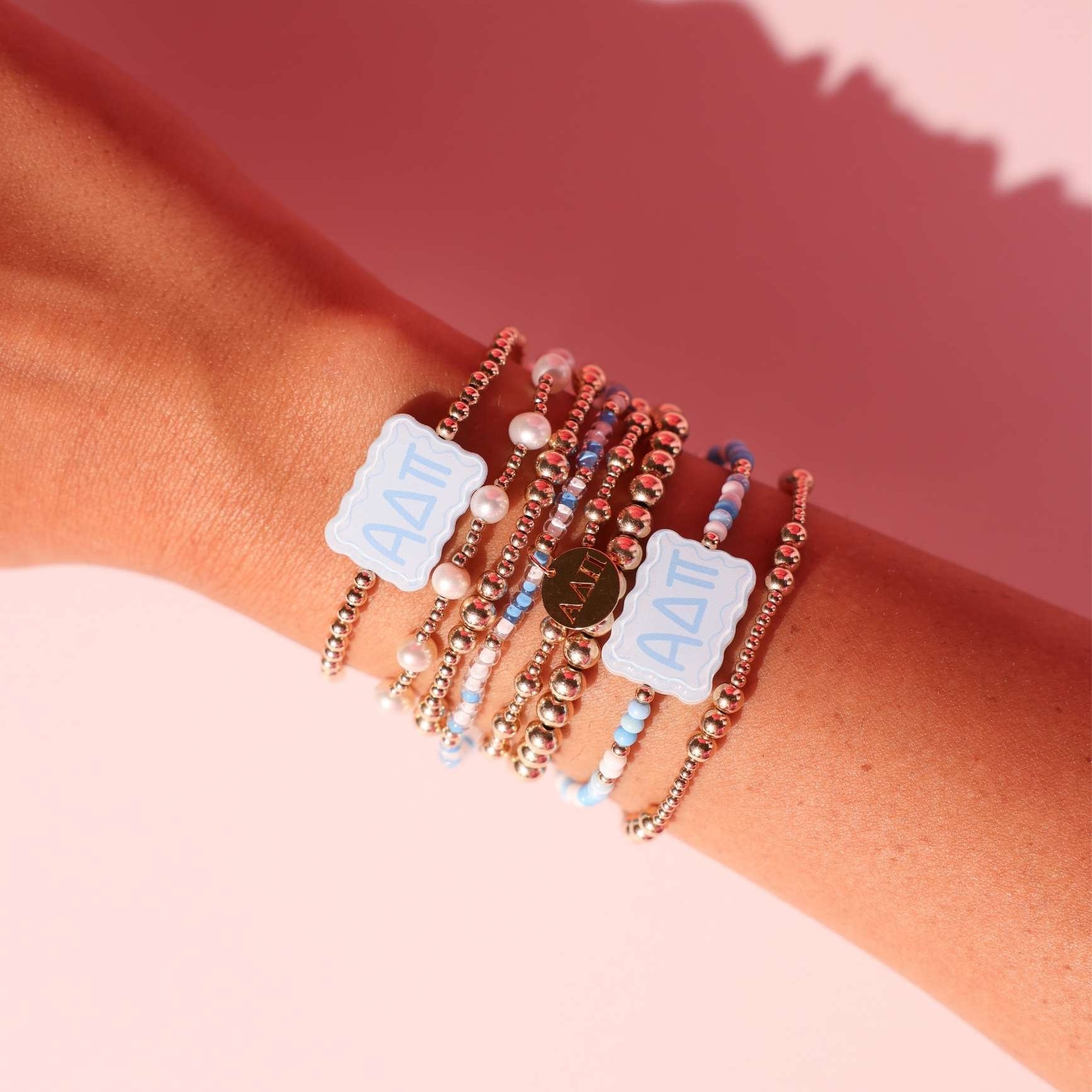 Alpha Delta Pi Block Bracelet on Color