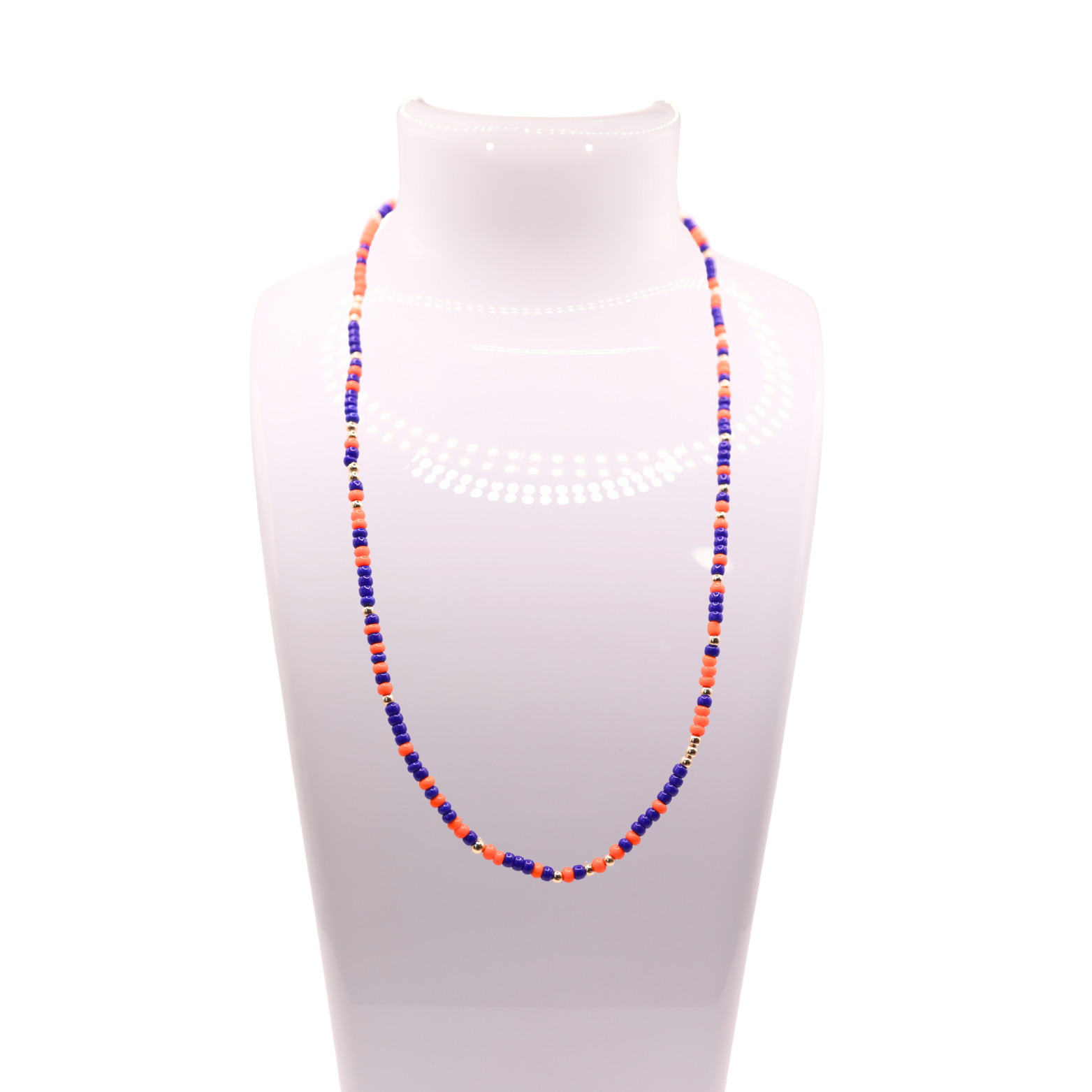 Cobalt Blue & Orange Sprinkle Necklace
