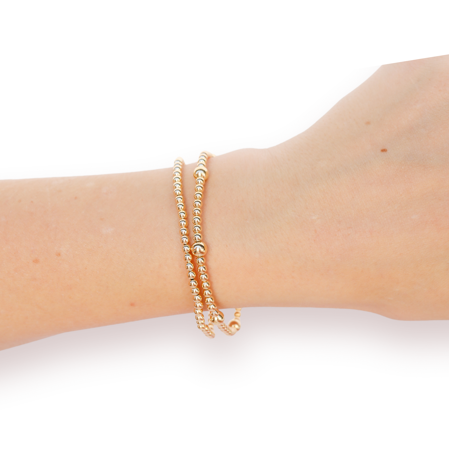 Olive + 3MM Gold Bracelet Stack of 2