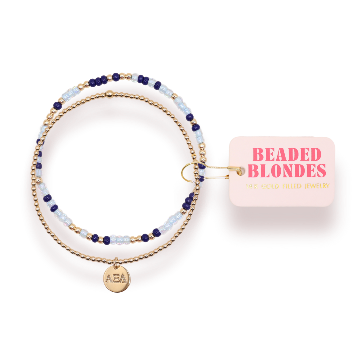 Alpha Xi Delta Sprinkle + Charm Bracelet Stack