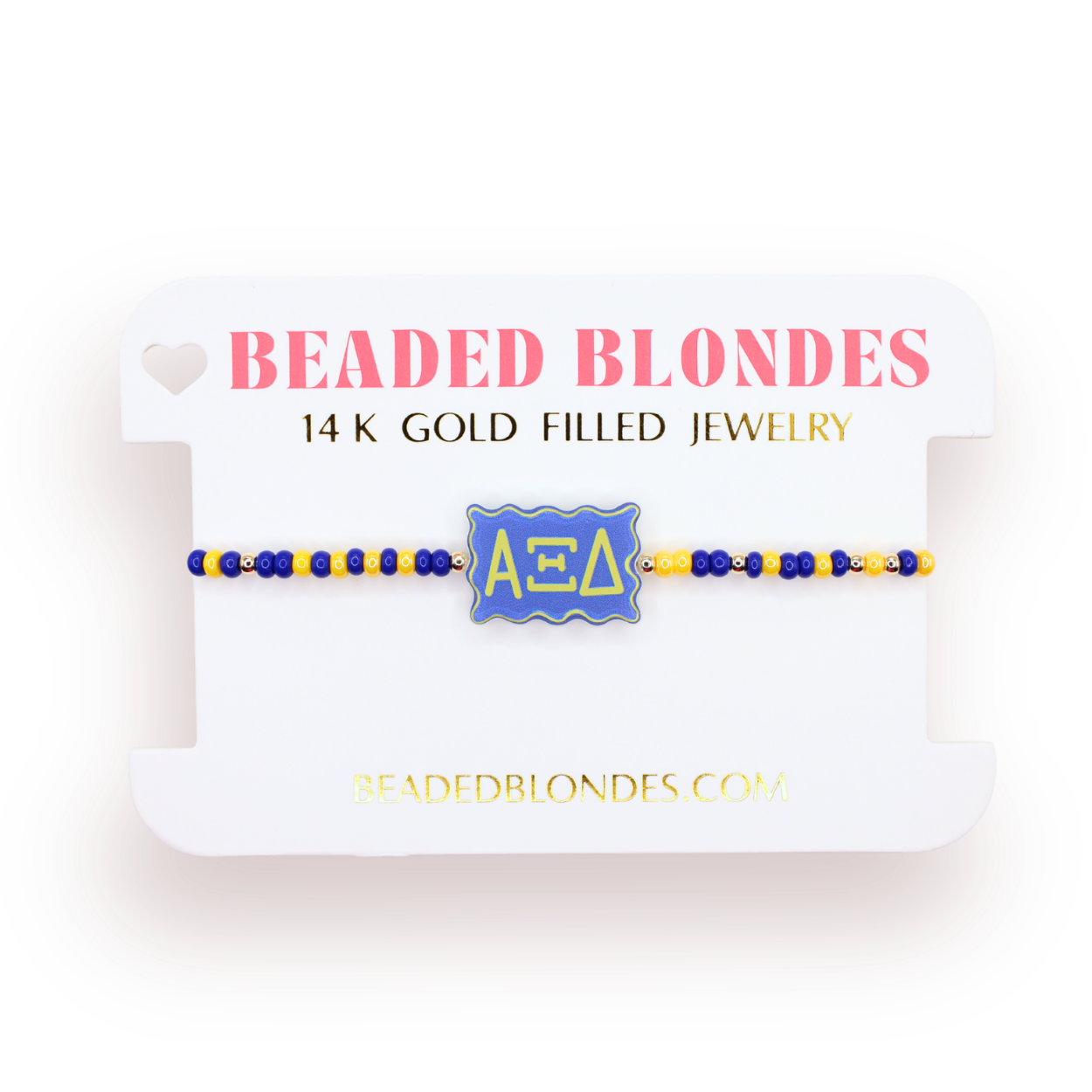 Alpha Xi Delta Block Bracelet on Color