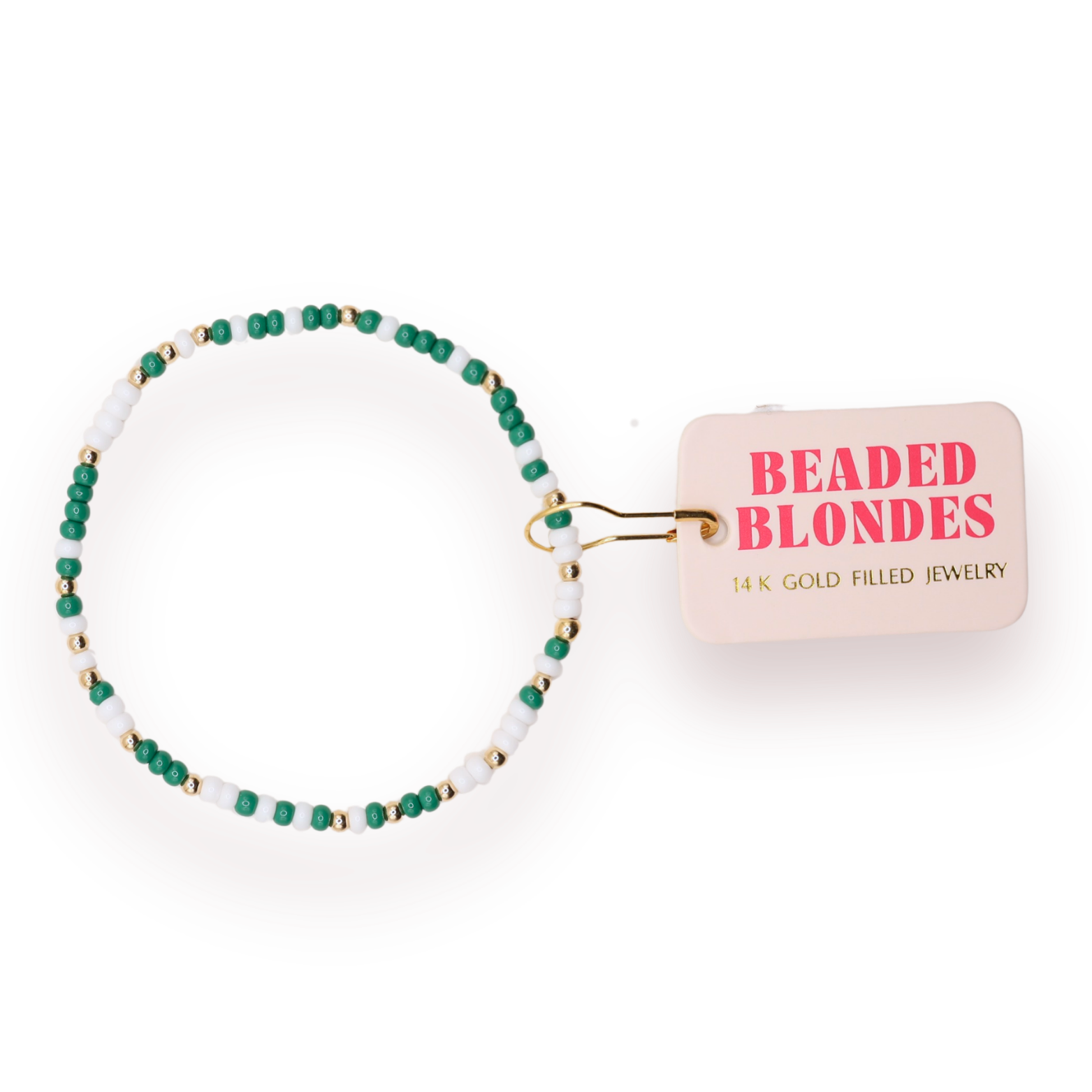 Green and White Sprinkle Bracelet (Kids Size)