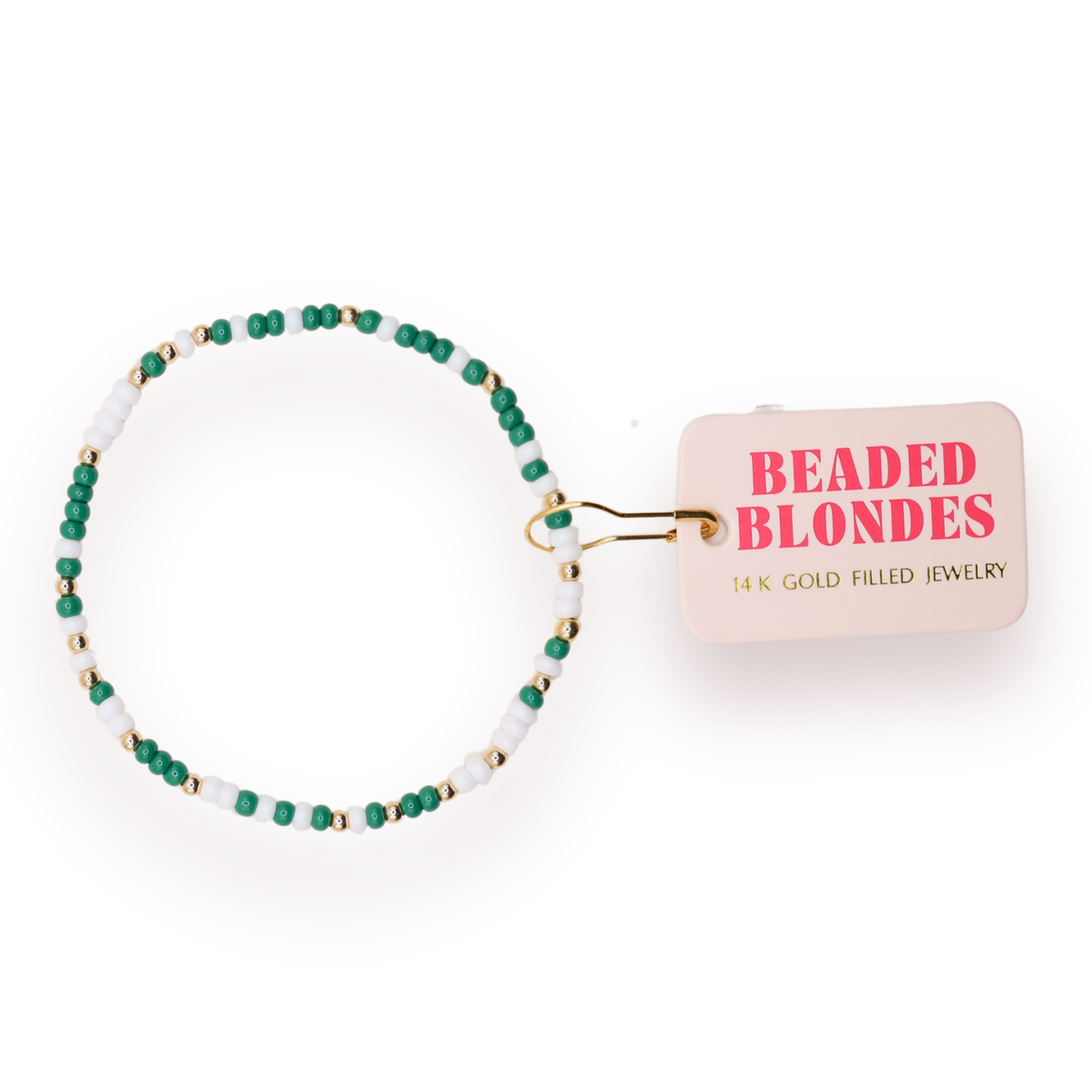Green and White Sprinkle Bracelet (Kids Size)