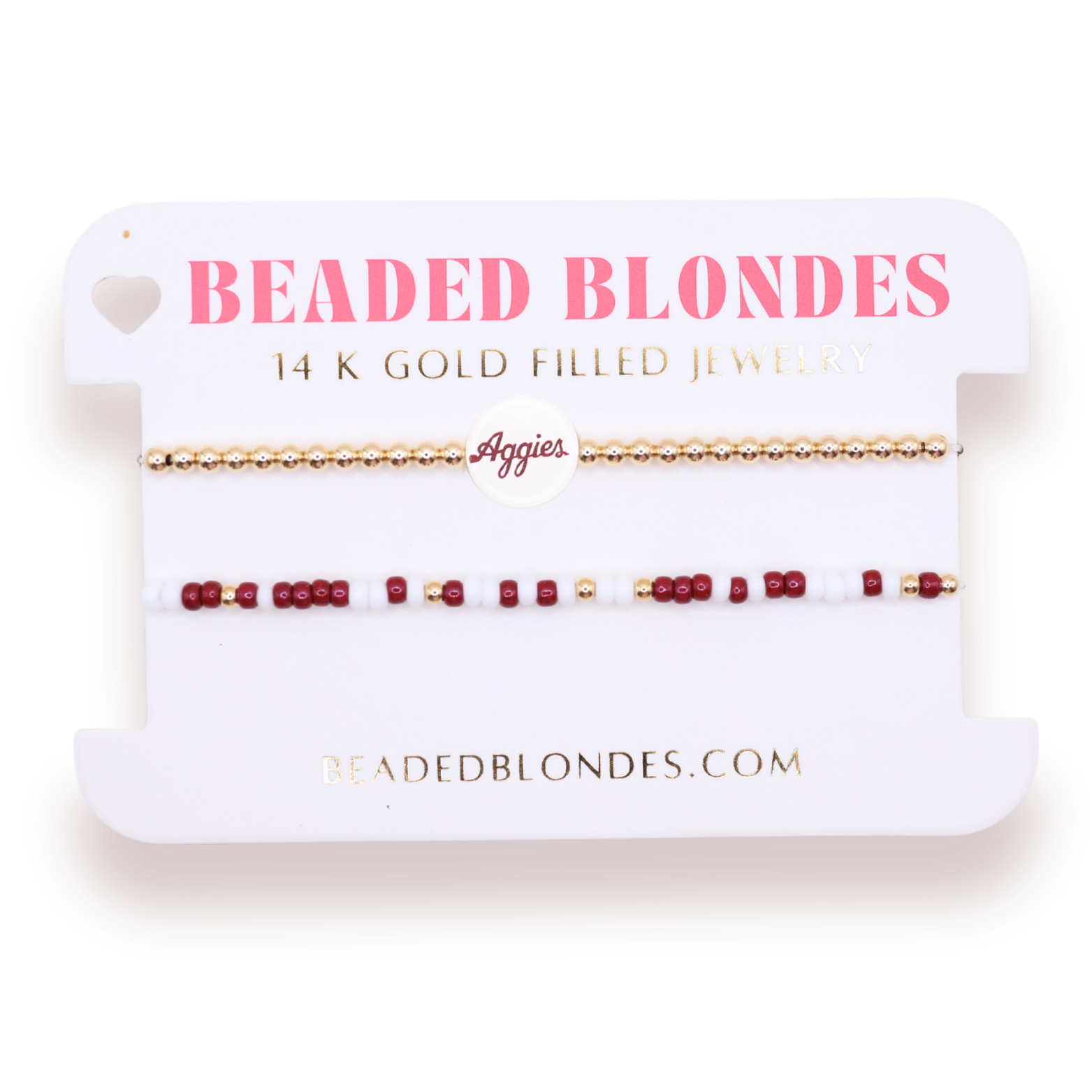 TAMU/Aggies Logo + Sprinkle Bracelet Stack