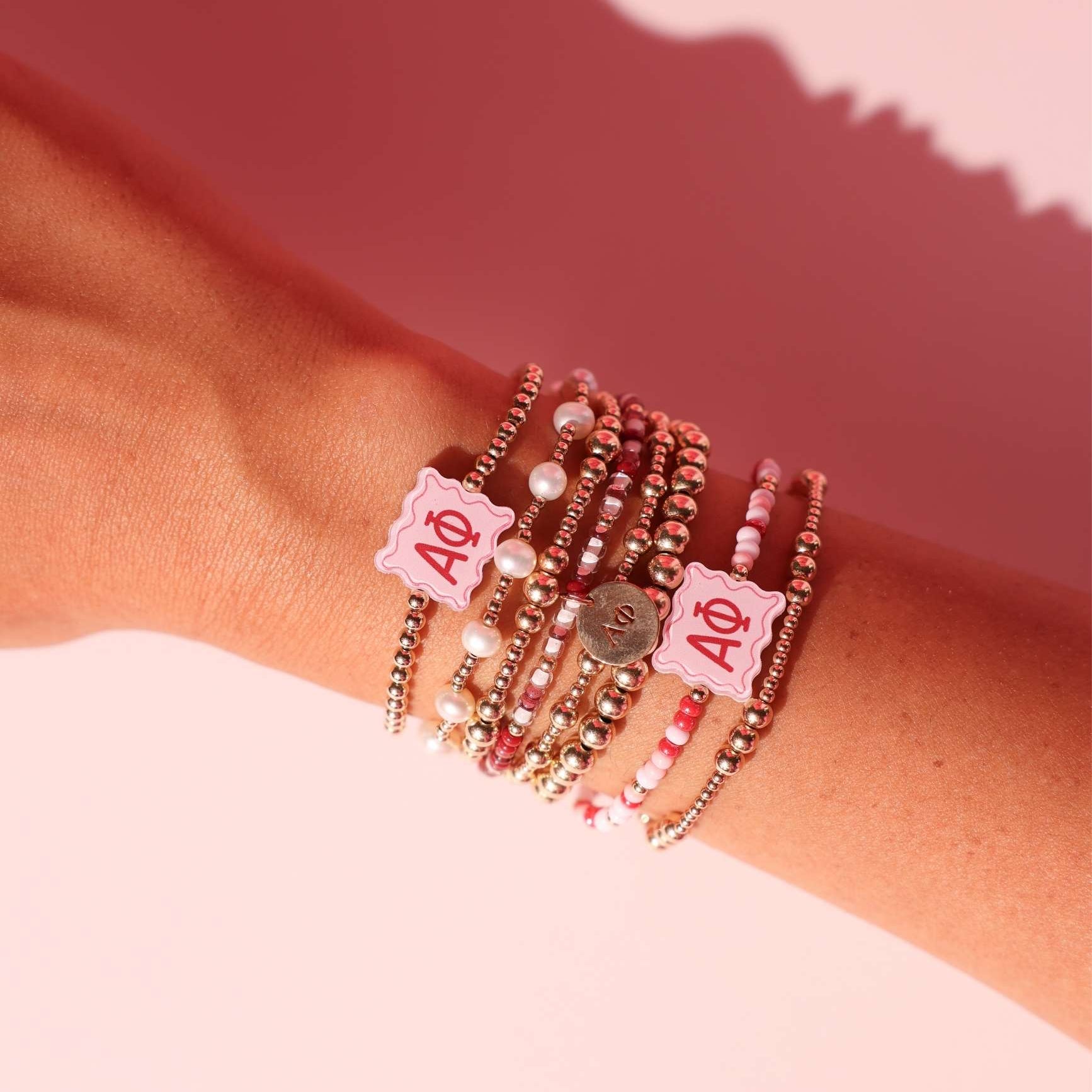 Alpha Phi Block Bracelet on Color