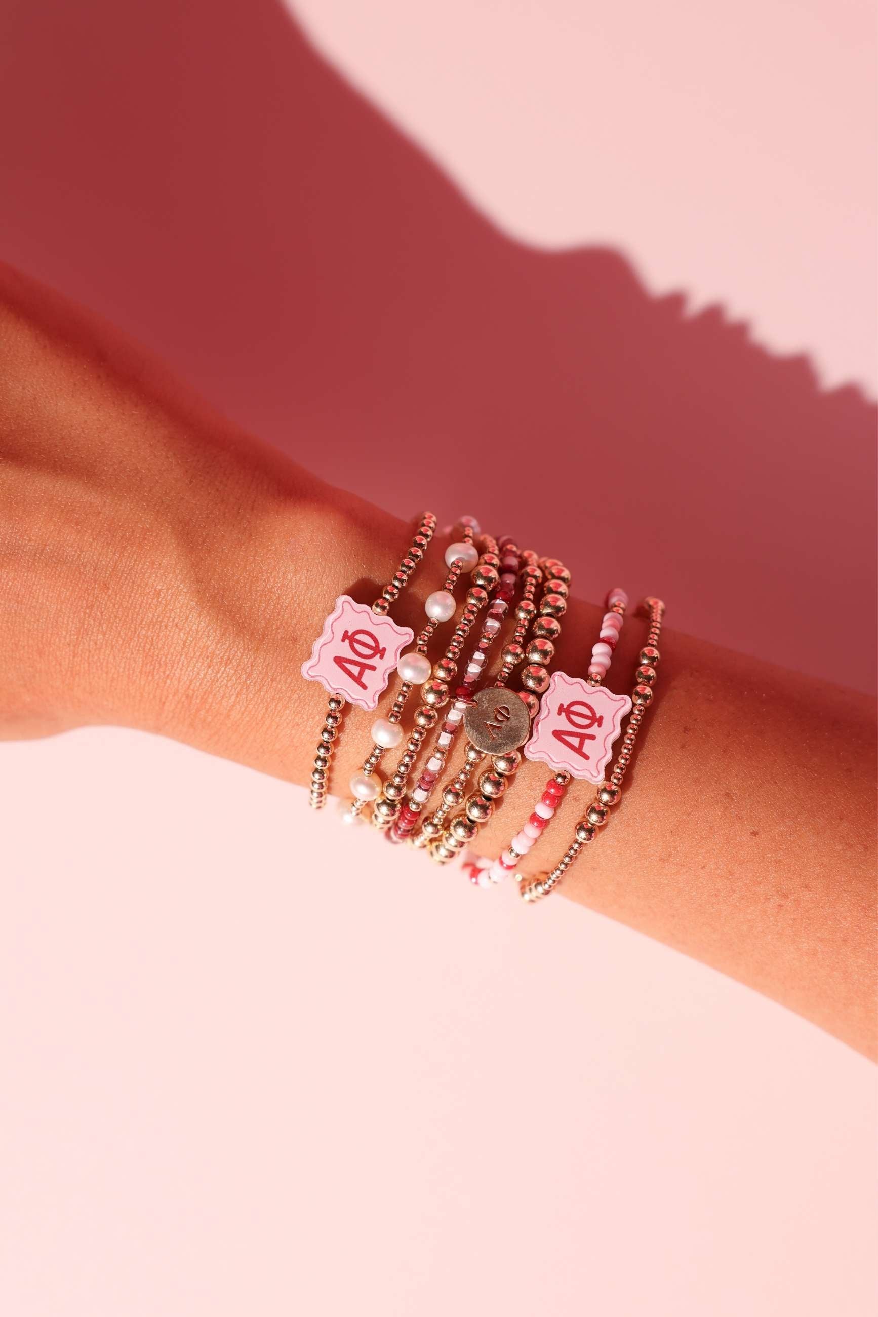 Alpha Phi Block Bracelet on Color