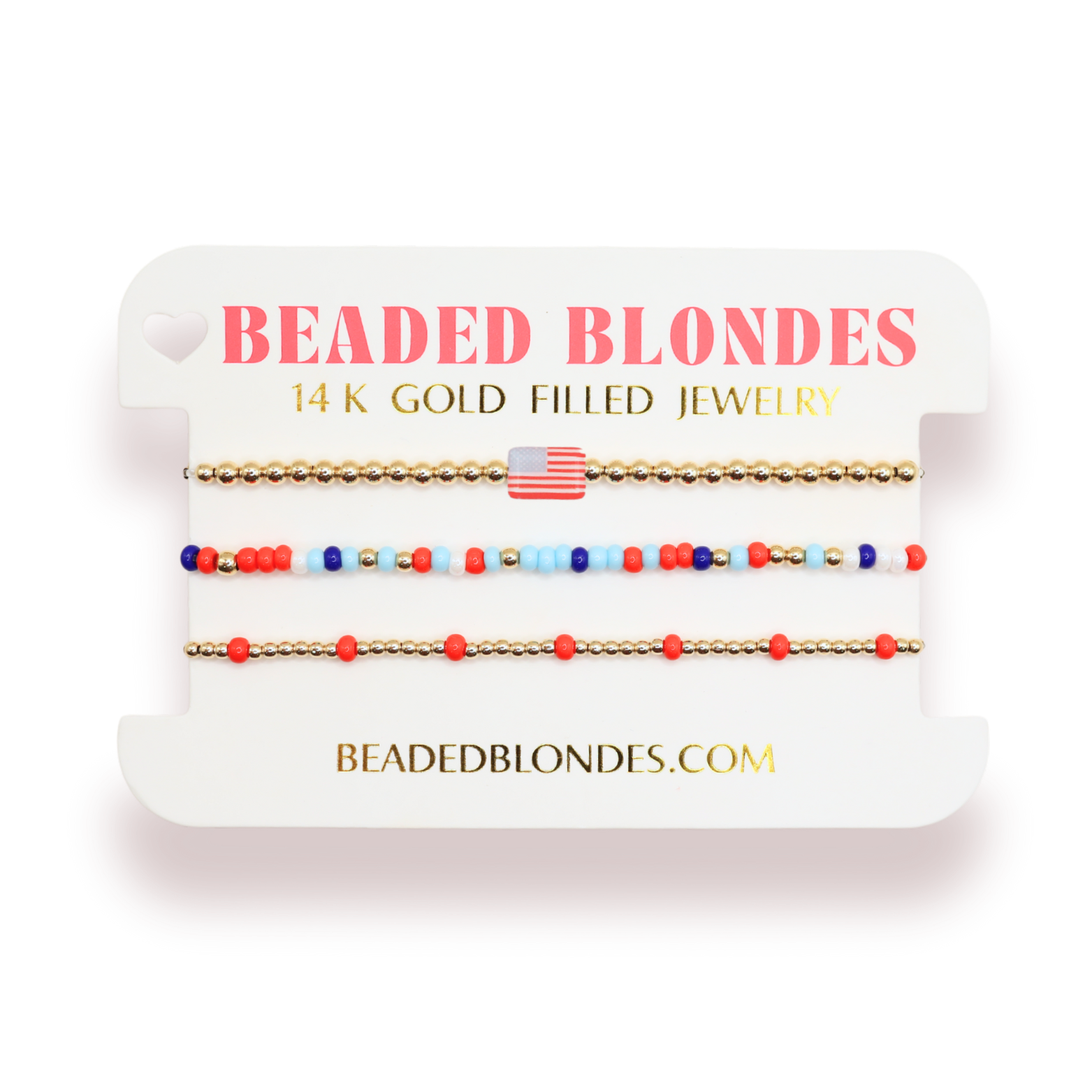 American Flag Dainty Poppi Stack of 3