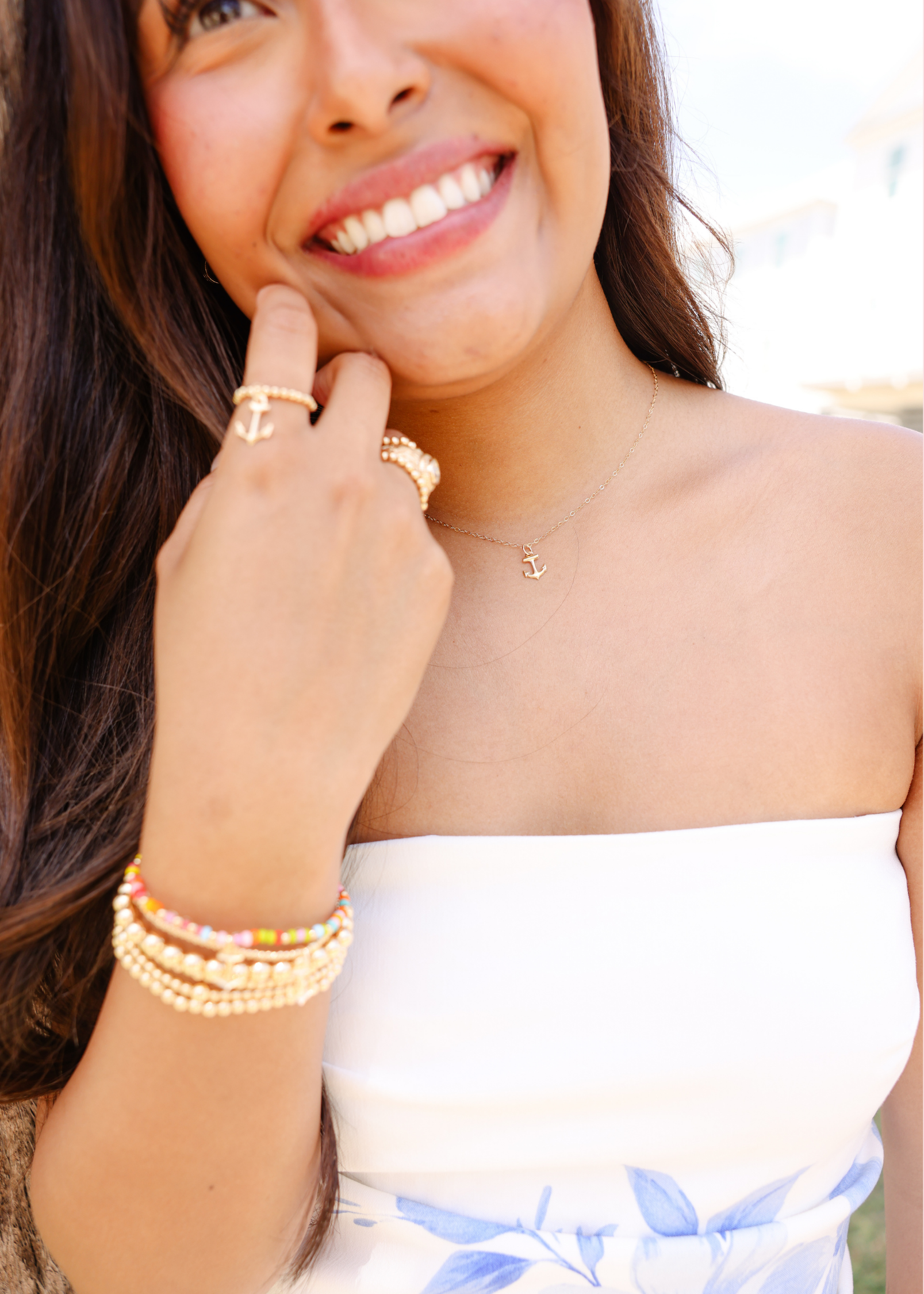 Anchor Charm on Chain Necklace