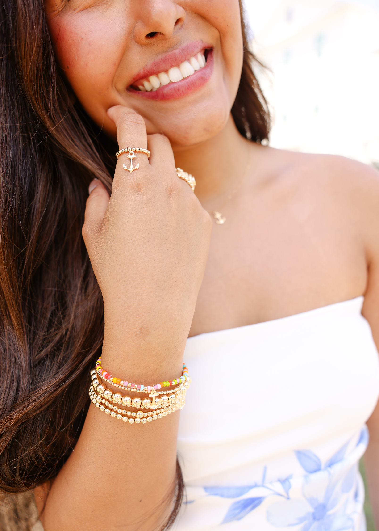 Anchor Charm Ring