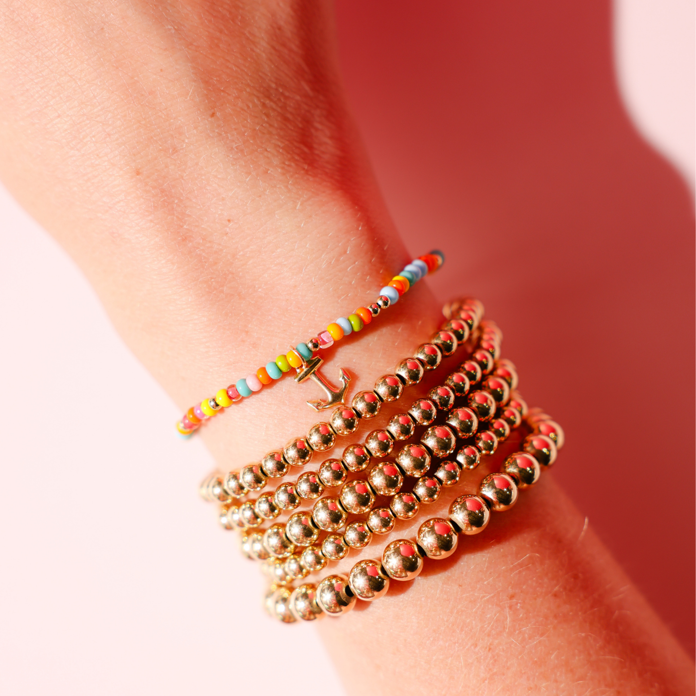 Anchor Charm on Snowcone Sprinkle Bracelet