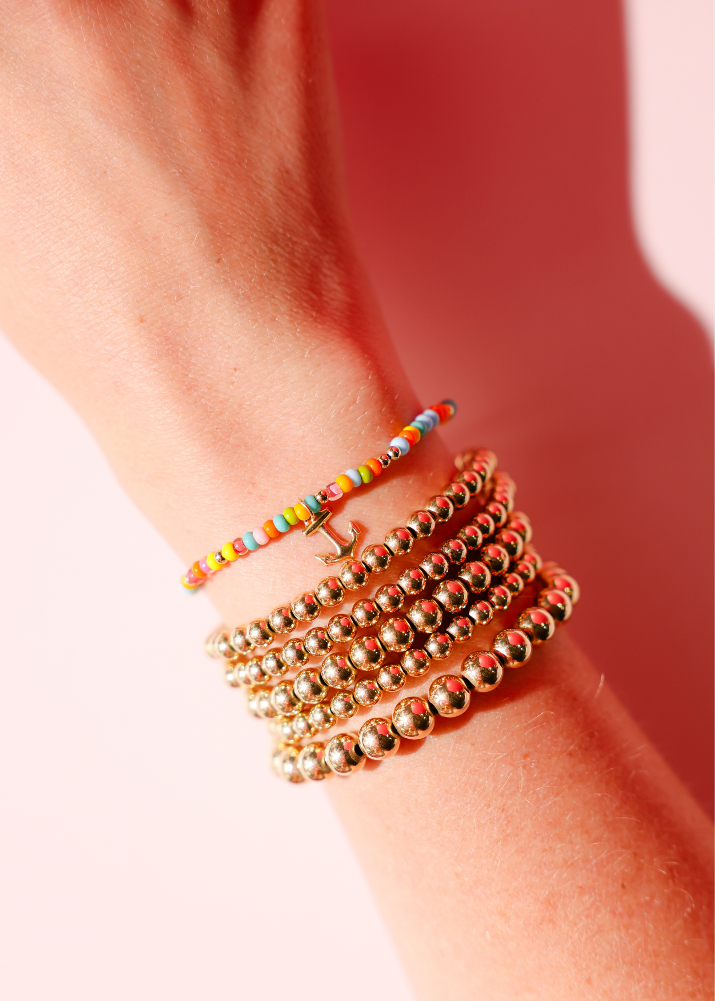Anchor Charm on Snowcone Sprinkle Bracelet