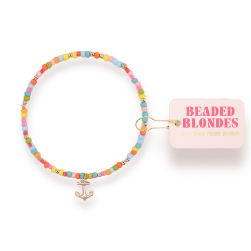 Anchor Charm on Snowcone Sprinkle Bracelet
