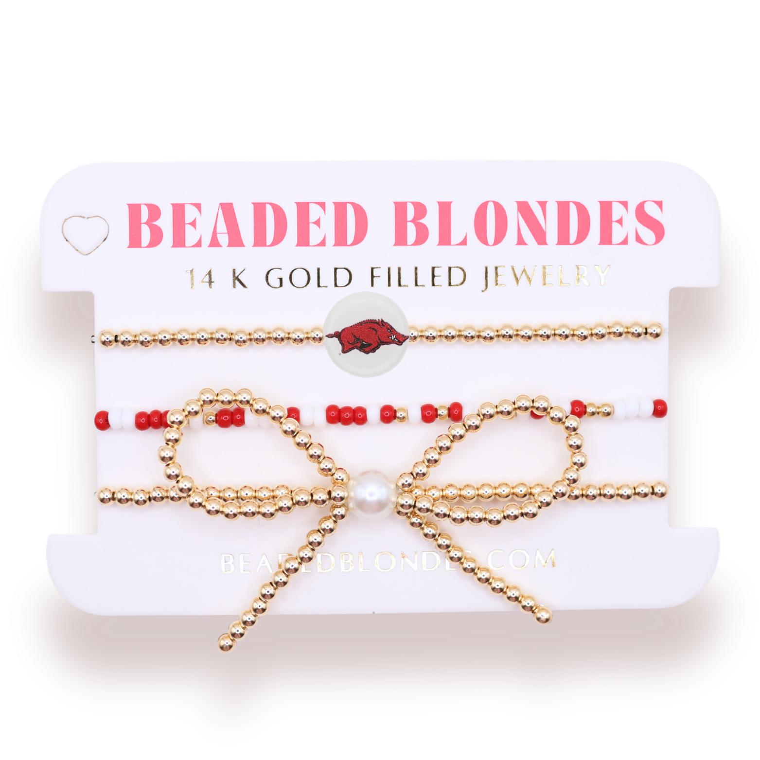 Arkansas Logo Bow Stack of 3