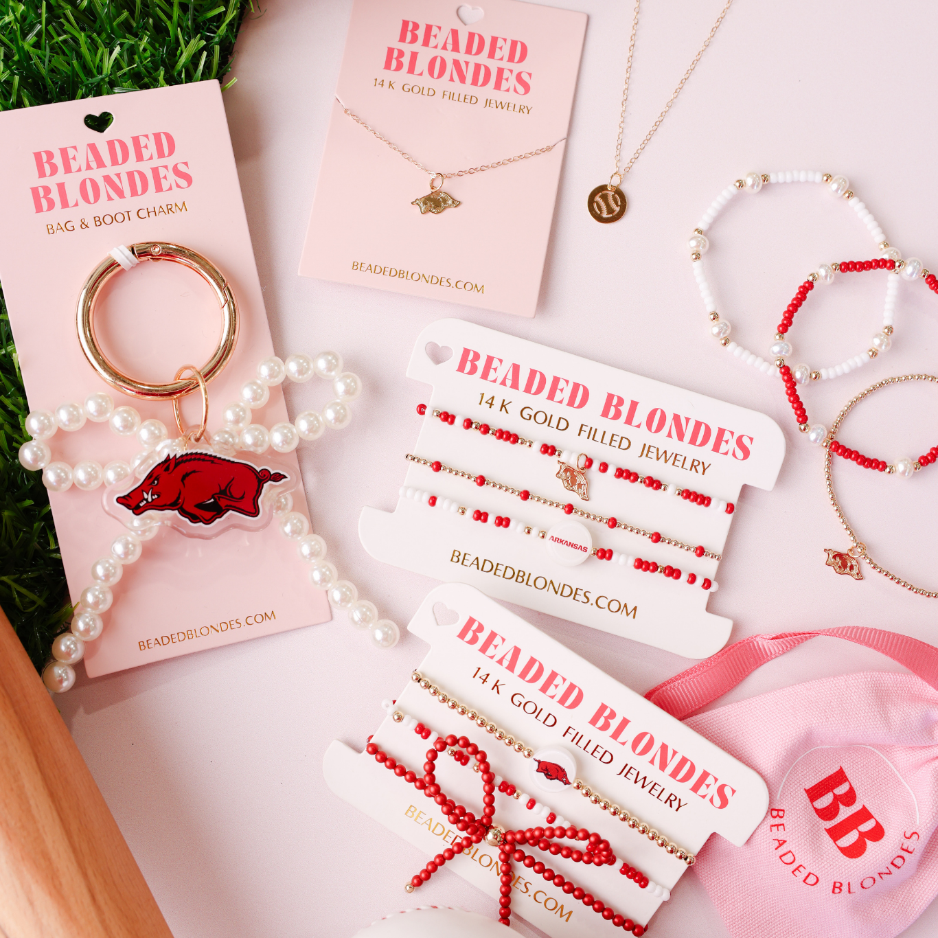 Arkansas Logo Flip + Sprinkle Logo Bracelet Stack of 2