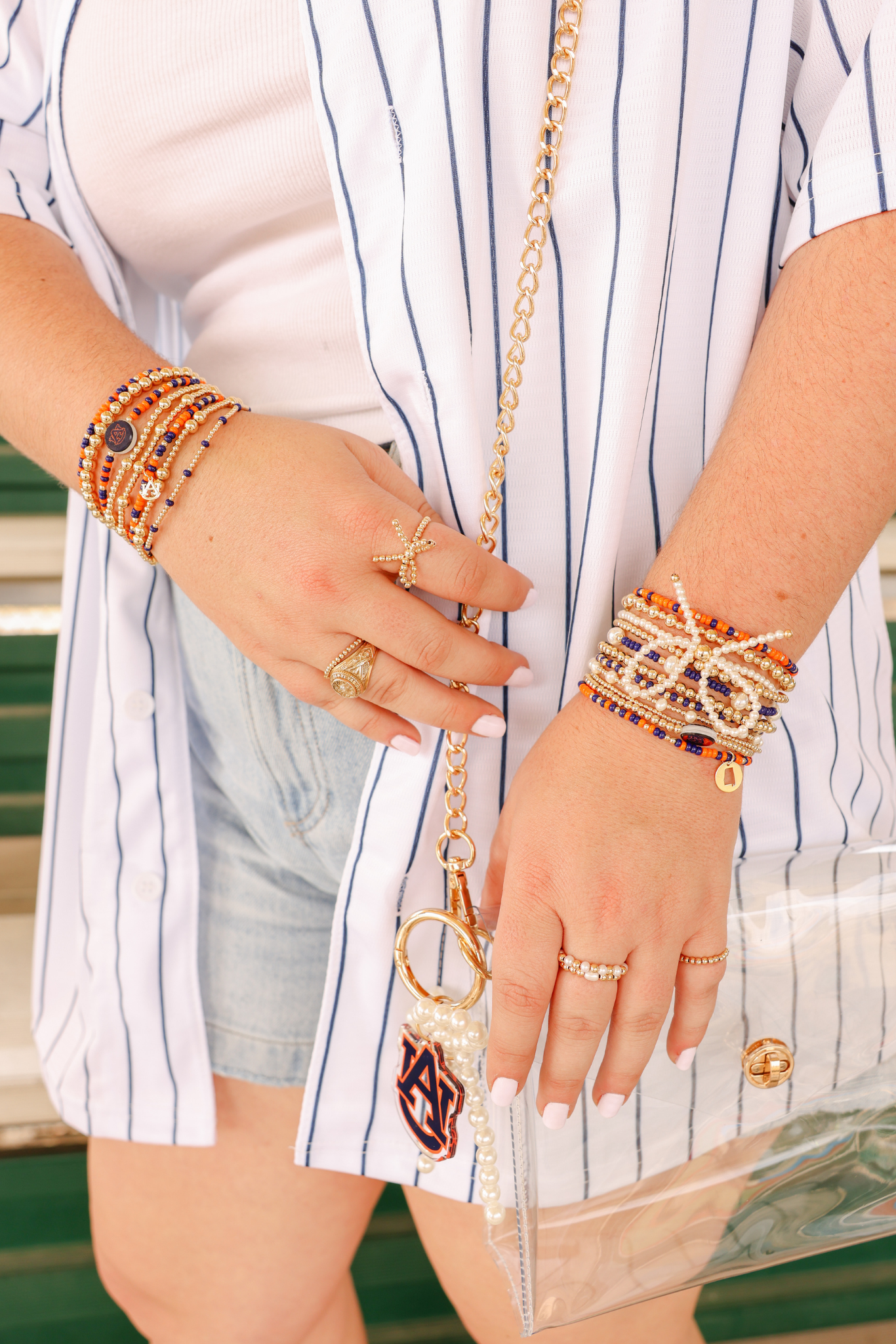 Auburn Logo Flip Bracelet on Color